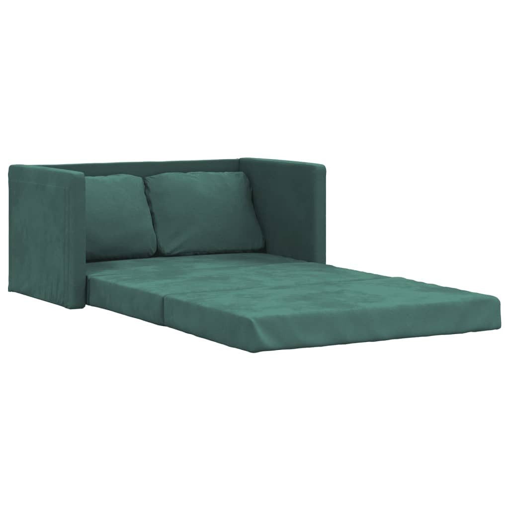 vidaXL Sofa Bodensofa mit Schlaffunktion Dunkelgrün günstig online kaufen