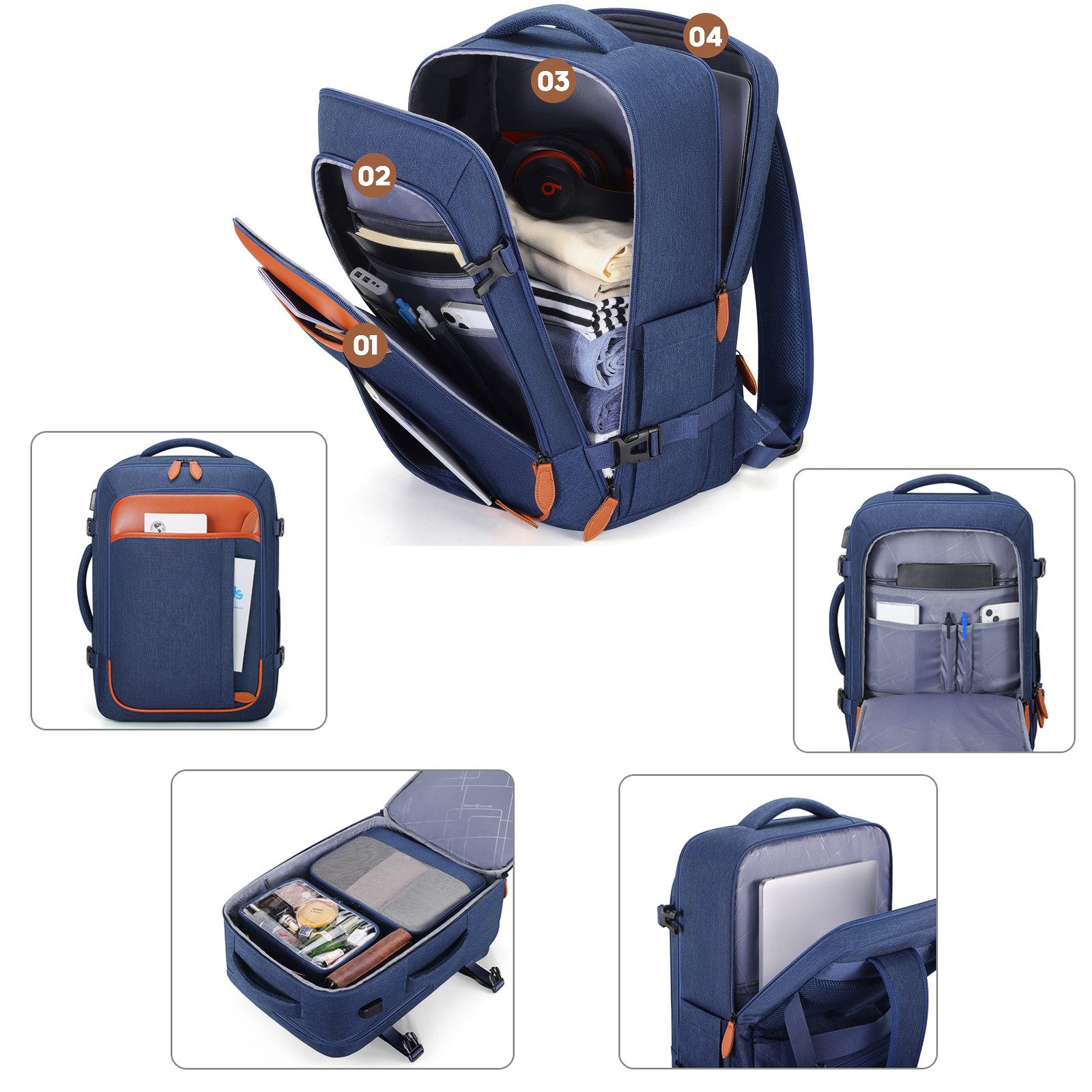 REDOM Reiserucksack Handgepäck Rucksack mit Anti-Diebstahl-Tasche günstig online kaufen