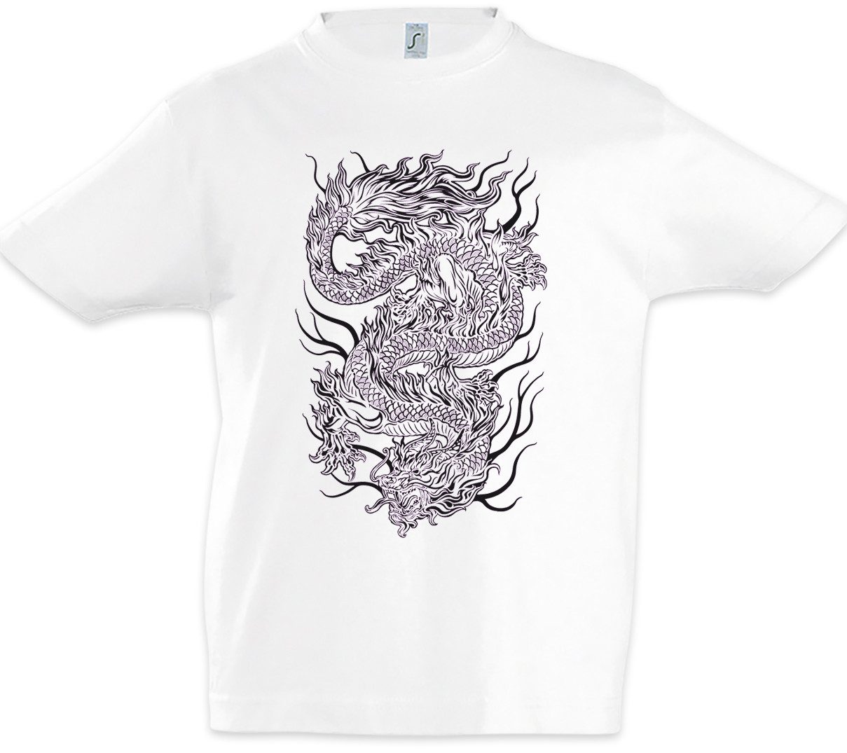 Print-Shirt Chinese Tattoo Dragon III Kinder T-Shirt China Drache Art Asien Asia