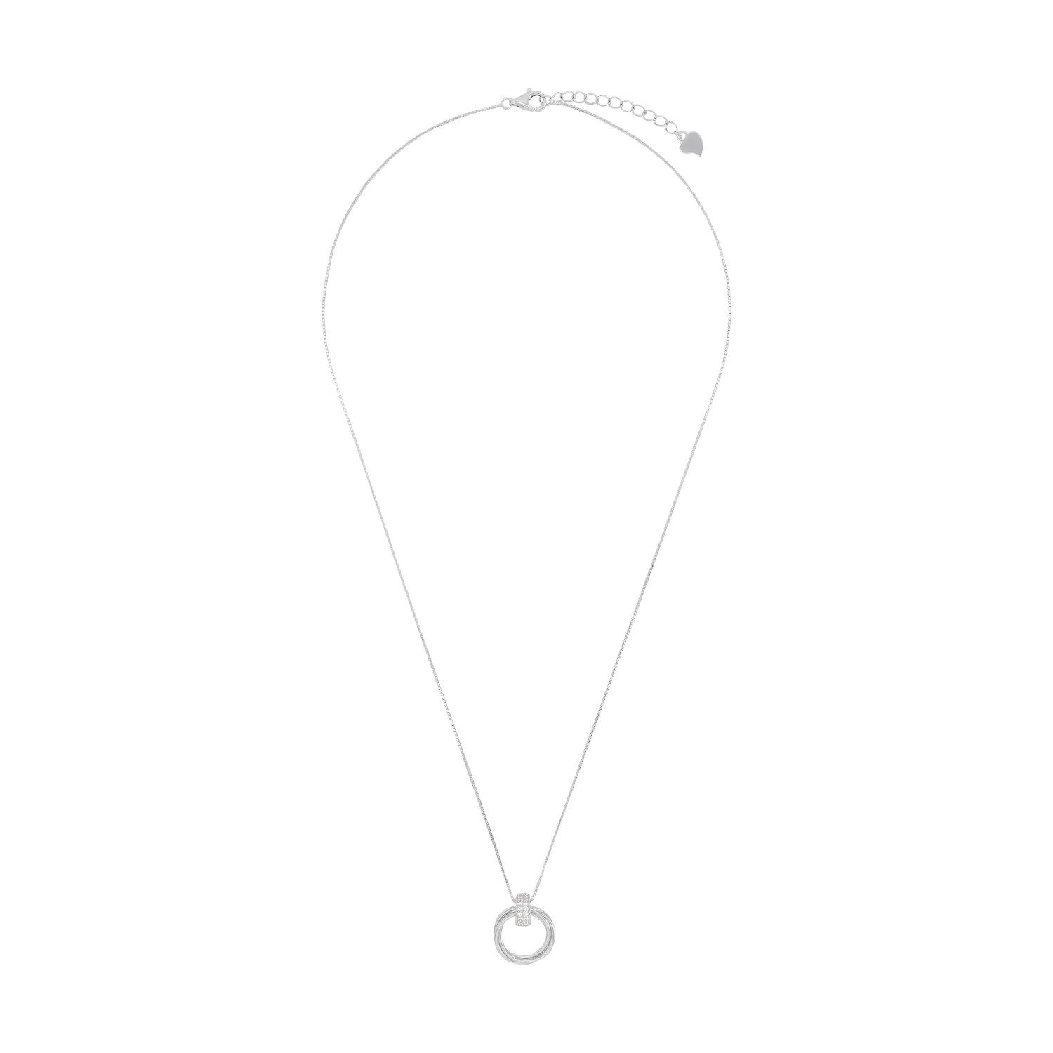 Amor Kette mit Anhänger Kreis, mit Zirkonia (synth)