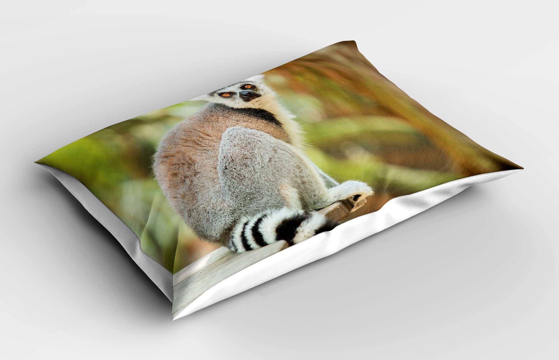 King Dekorativer Tier Foto Aperture Gedruckter (1 Kissenbezüge Size Stück), Kissenbezug, Standard Säugetier Lemur Abakuhaus