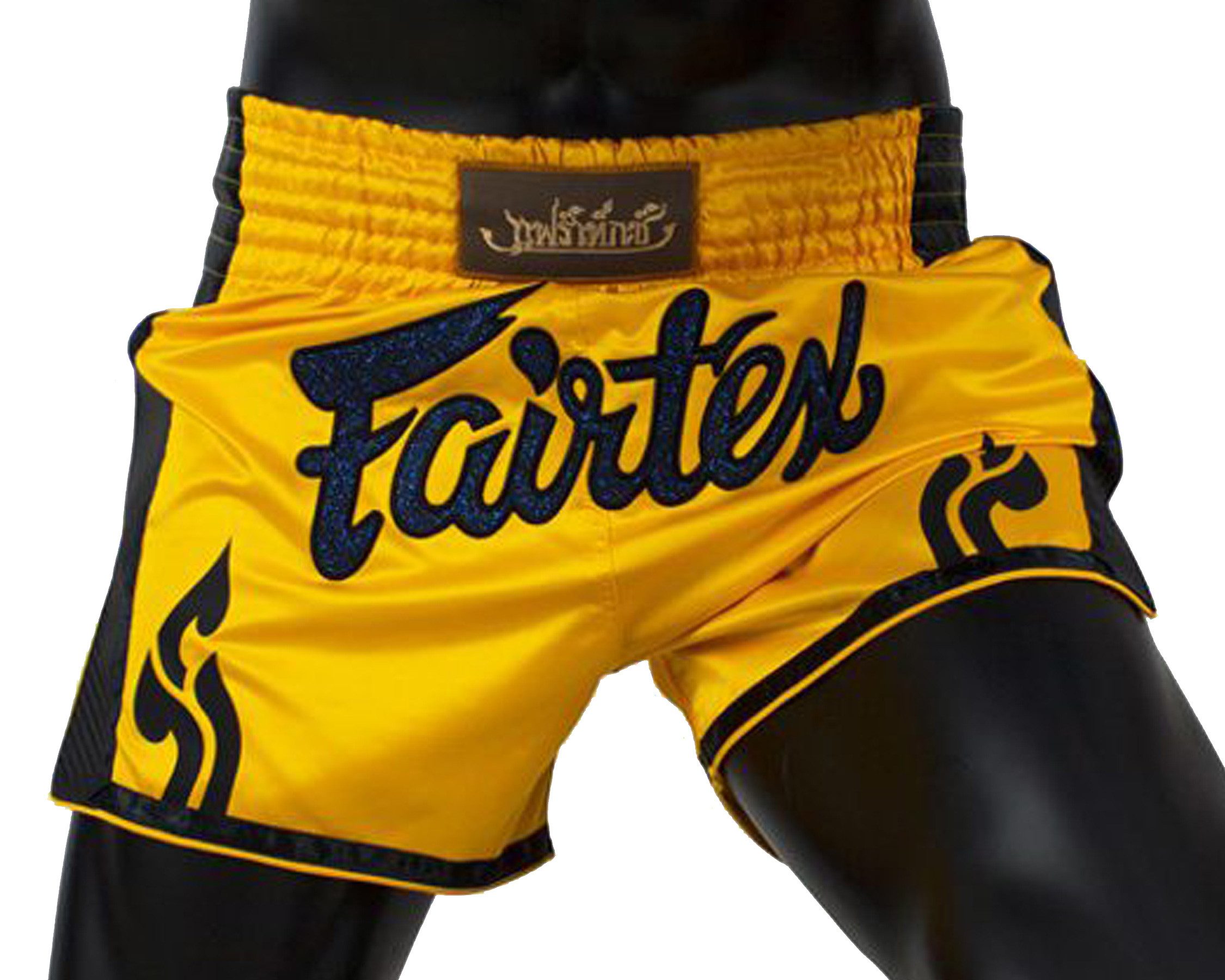 Fairtex Shorts Fairtex Muay Thai Short BS1701 Yellow Satin Fairtex BS1701 – Original Muay Thai Shorts aus Thailand