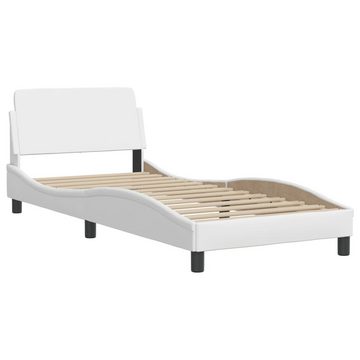 vidaXL Bett Bett mit Matratze Weiß 90x200 cm Kunstleder