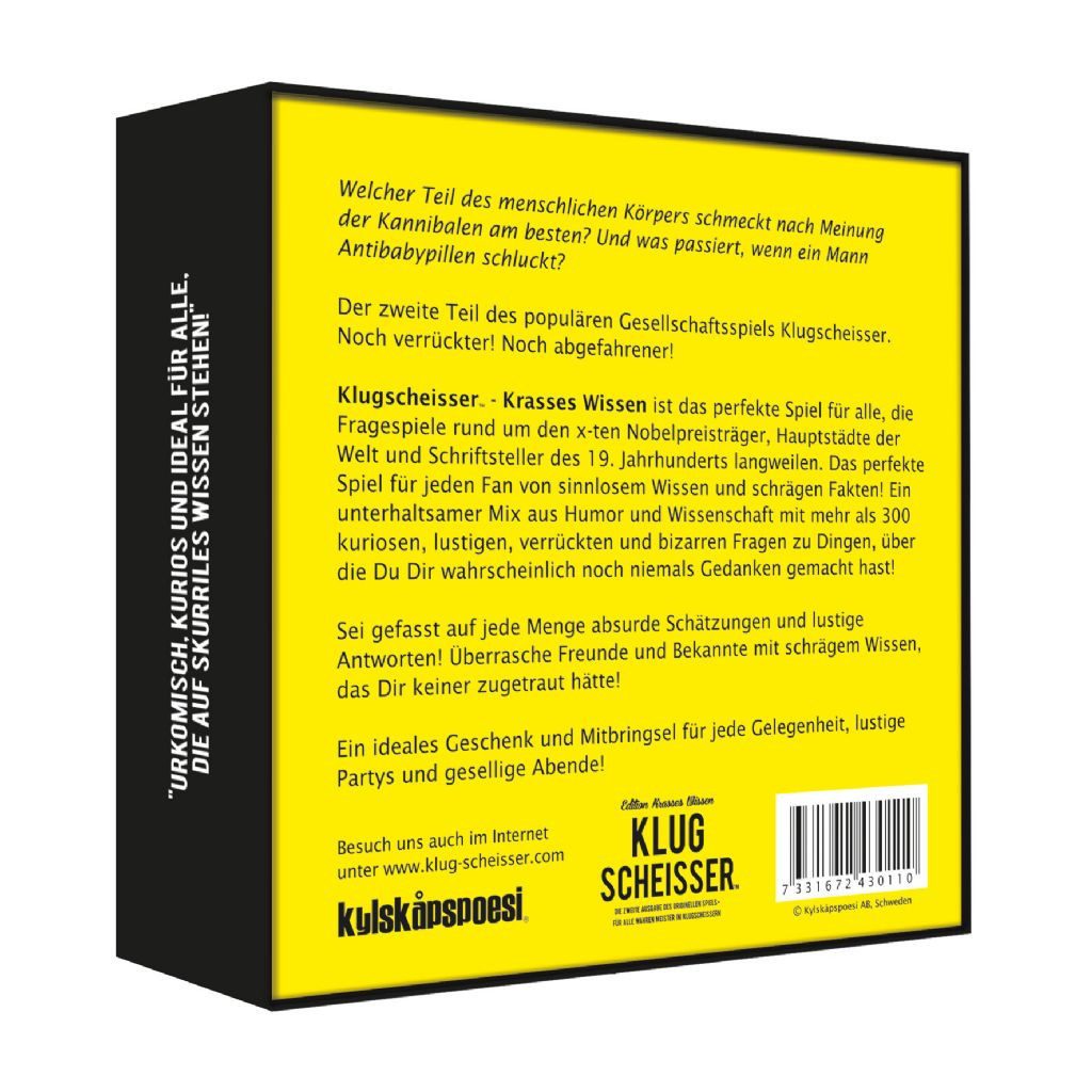 Kylskapspoesi Spiel Gesellschaftsspiel "Klugscheißer 2", Kartenspiel