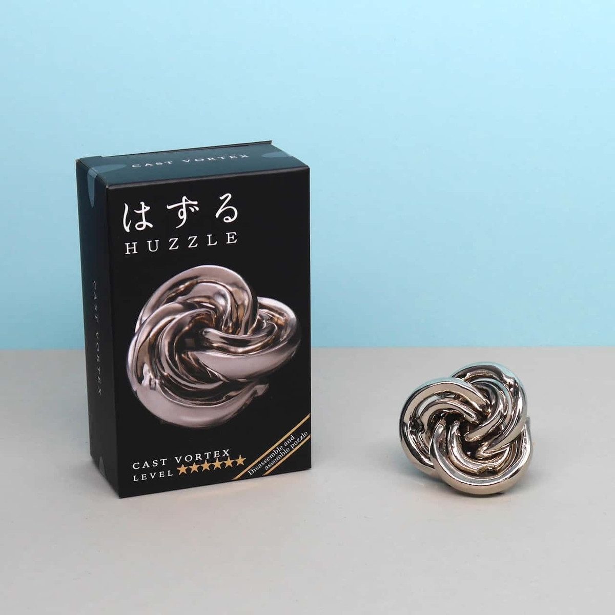 Hanayama Spiel HUZZLE CAST VORTEX - schönes Knotenpuzzle, Knobelspiel, Metallpuzzle