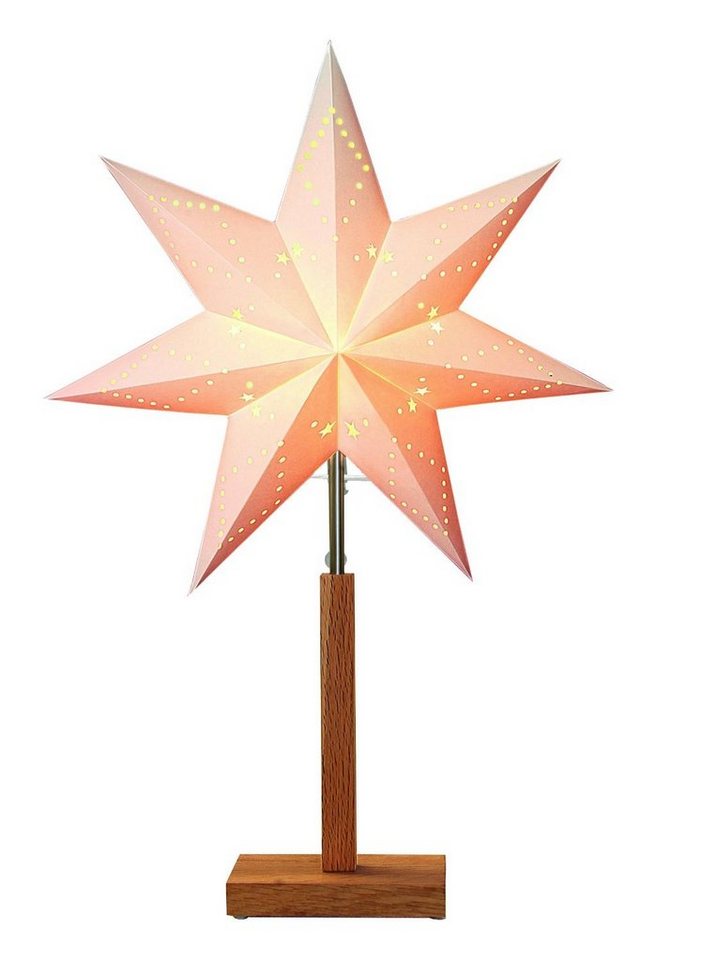 Best Season LED Stern Stern Karo Mini Material: Holz/Papier, Farbe beige, Höhe, 55 x 34 cm