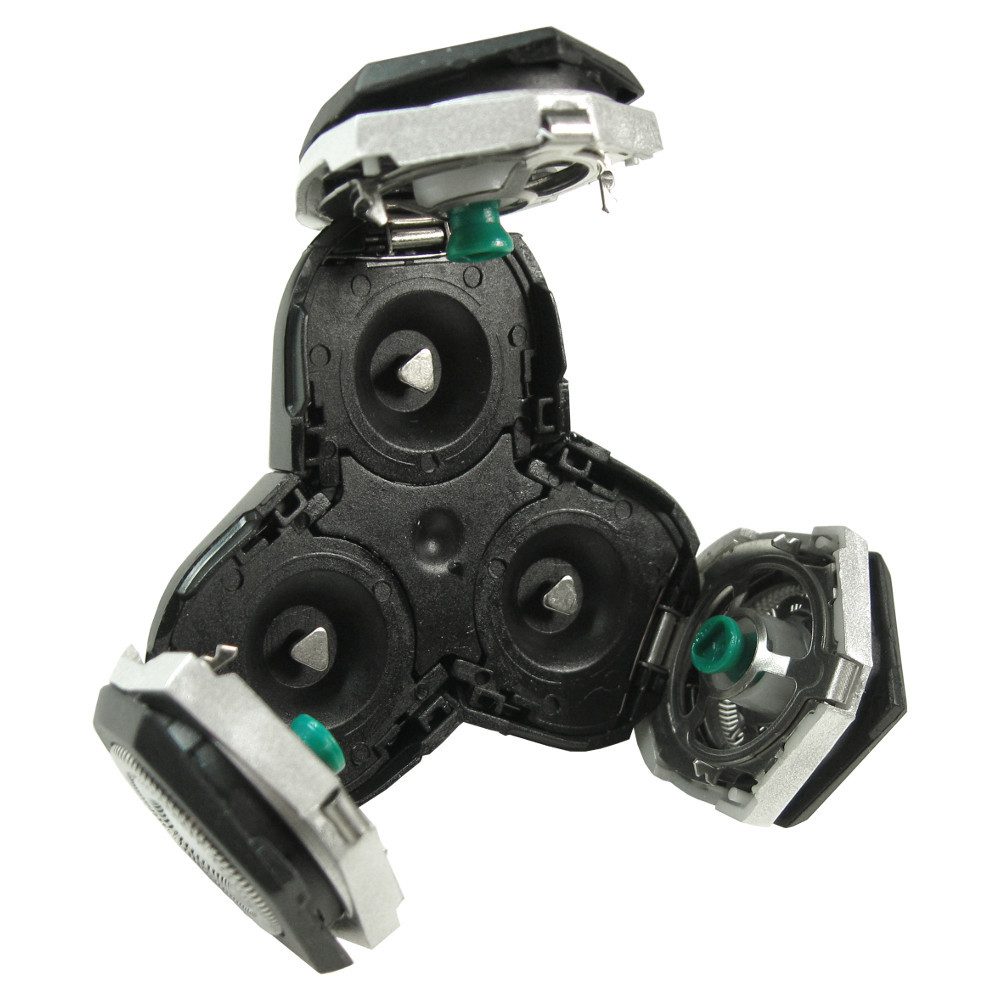 Trade-Shop Ersatzscherkopf passend für Philips RQ10 Arcitec RQ10-Serie (RQ10xx) RQ1050 RQ1051, mit Schutzkappe / Scherkopfeinheit komplett mit Rückteil und Welle