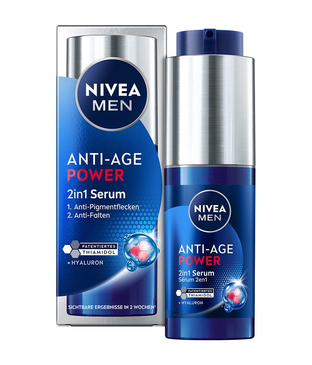 Nivea Men Gesichtsserum Anti-Age Hyaluron 2in1 Power Serum 30ml, 1-tlg.