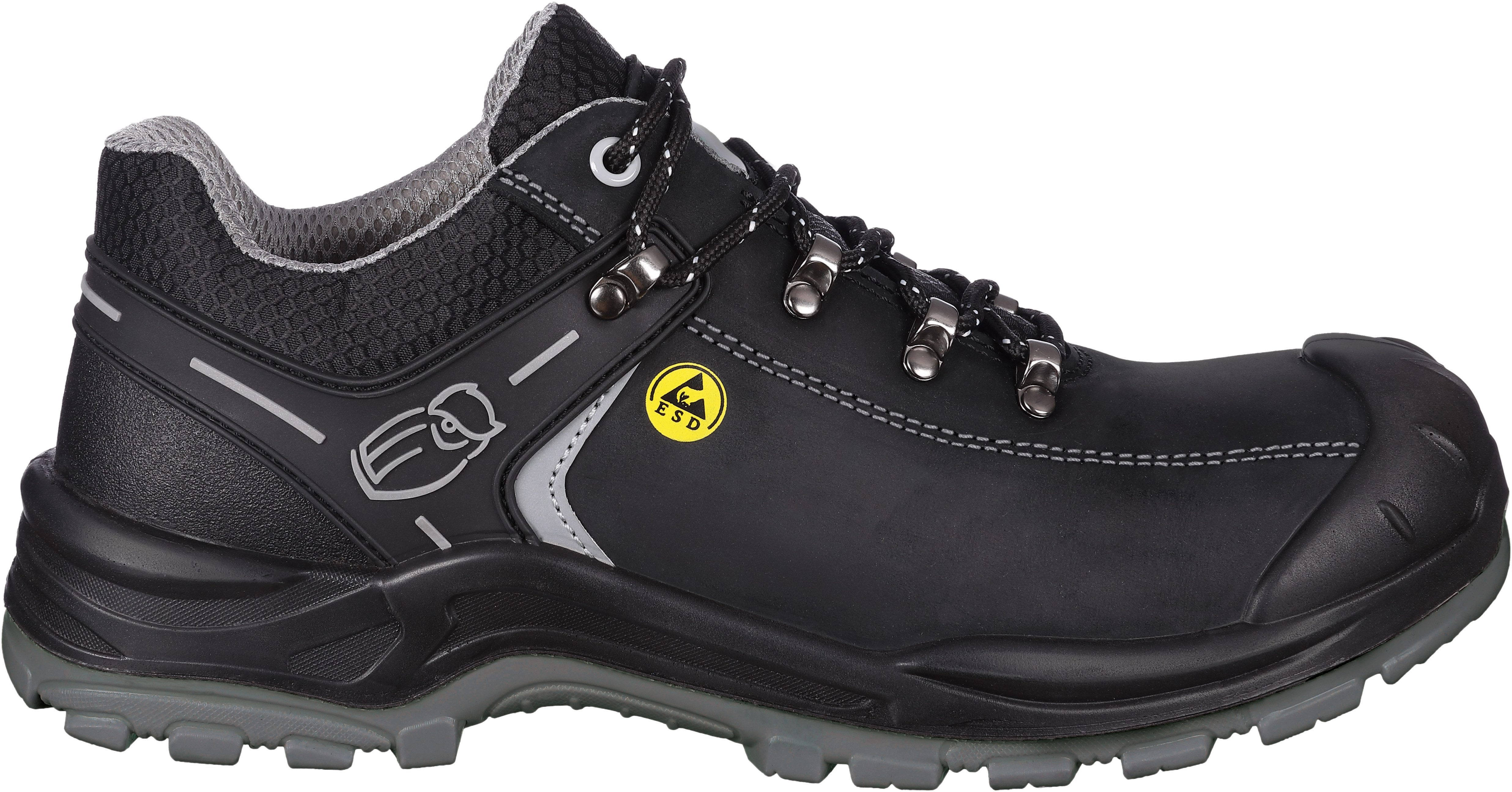 Leibwächter S3 Sicherheitshalbschuh ESD Arbeitsschuhe flach schwarz Leipzig Sicherheitsschuh Fiberglas-Zehenschutzkappe, durchtrittshemmende Gewebe-Zwischensohle