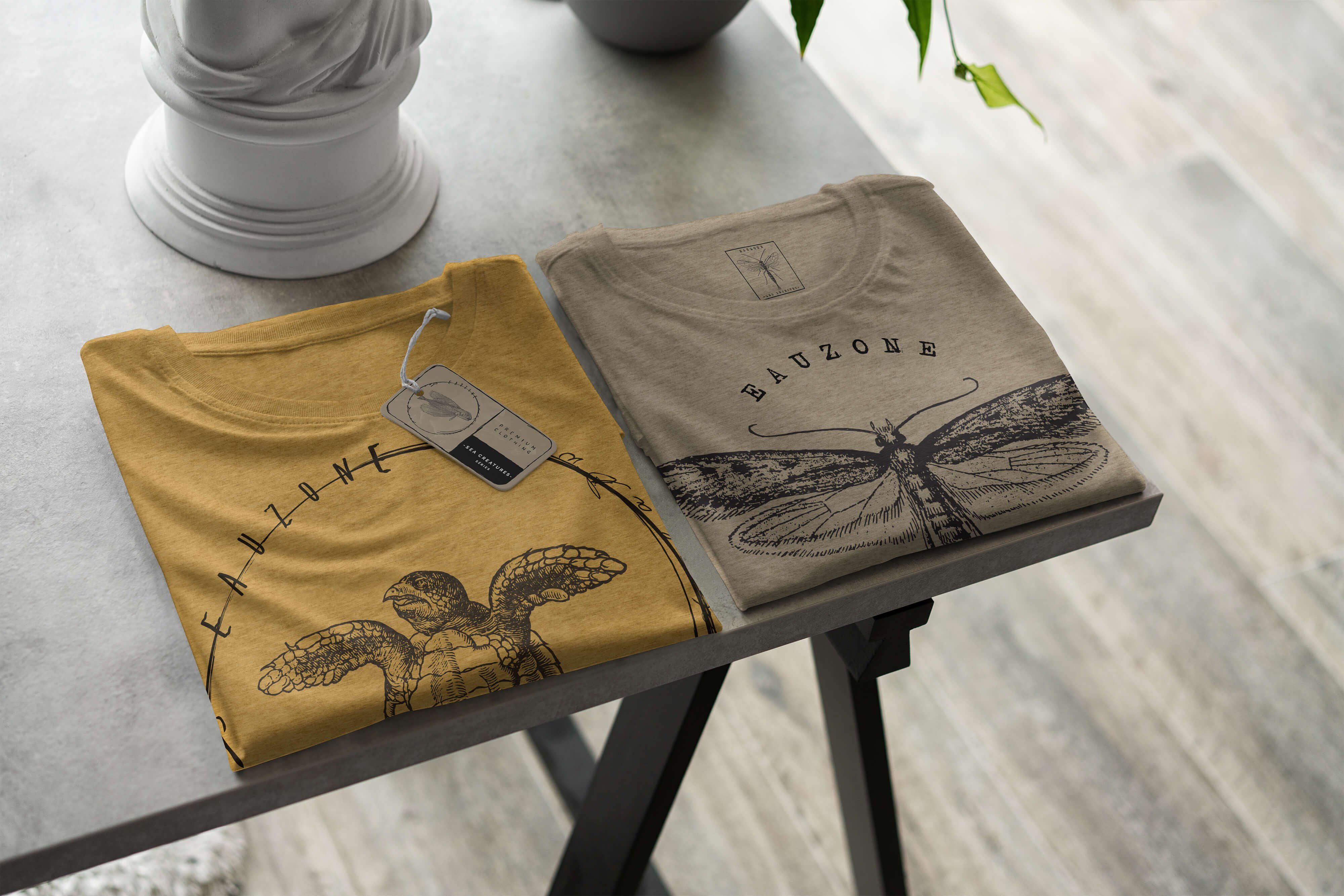 sportlicher Fische feine Schnitt Antique Struktur Sea Art und T-Shirt Gold Creatures, T-Shirt Serie: Tiefsee Sinus - Sea / 048