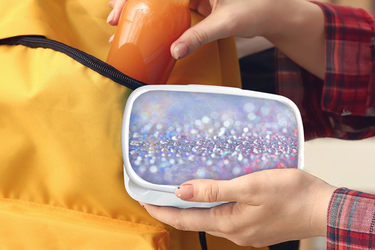 MuchoWow Lunchbox Wasser Licht, - weiß Kunststoff, Gestaltung Brotbox für und Abstrakt Brotdose, Jungs für und - - Kinder (2-tlg), Mädchen Erwachsene