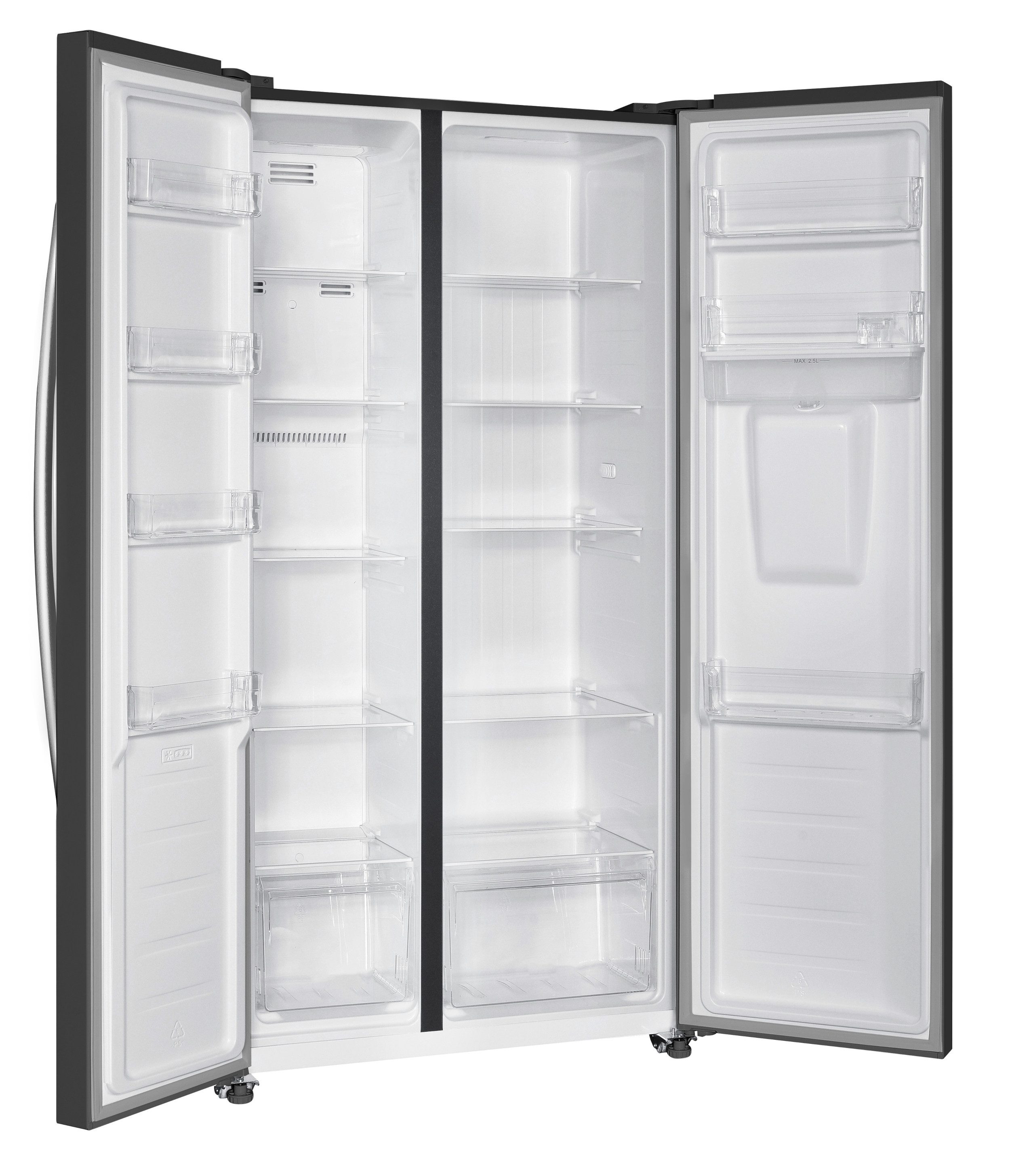 PKM Side-by-Side PKM SBS450NFDWDEMG, 177 cm hoch, 91 cm breit, NoFrost, Wasserspender, LED-Beleuchtung, Holiday-Modus