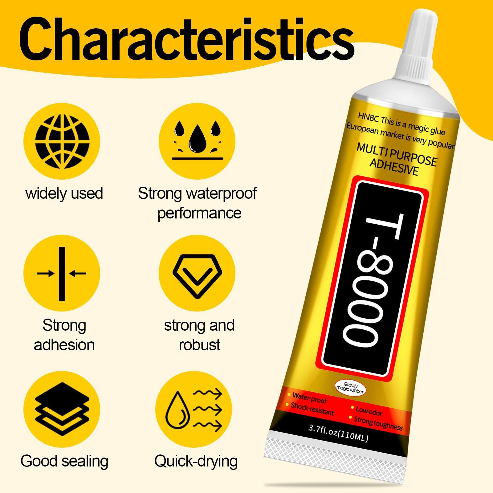 YI Bastelkleber T-8000 Handy Display Kleber,Bastelkleber,Kunststoff Glue, (1-tlg)