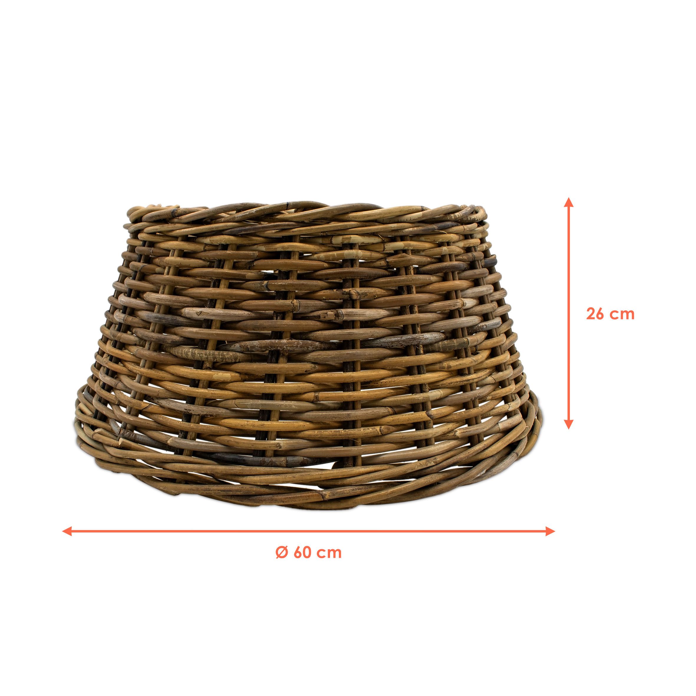 Spetebo Weihnachtsbaumdecke Rattan Weihnachtsbaumrock aus Weide 60 cm - natur hell (1-tlg), Abdeckung für den Christbaum Ständer
