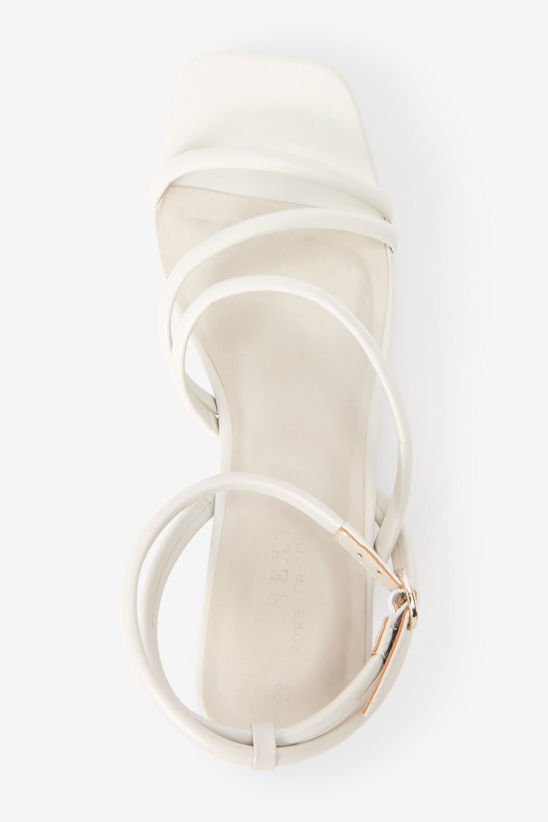 Next White (1-tlg) eckige Forever Comfort Keilabsatzsandaletten Keilsandalette