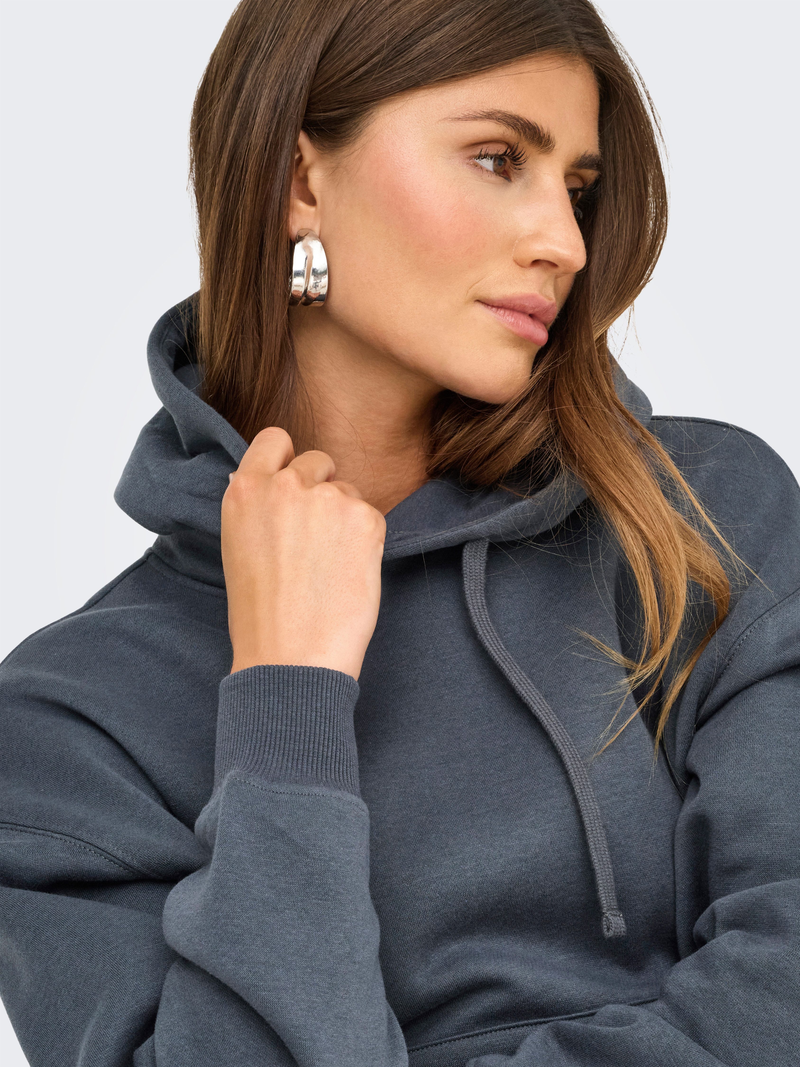 ONLY Kapuzensweatshirt ONLBEST L/S HOOD SWT NOOS Materialmix, regular fit