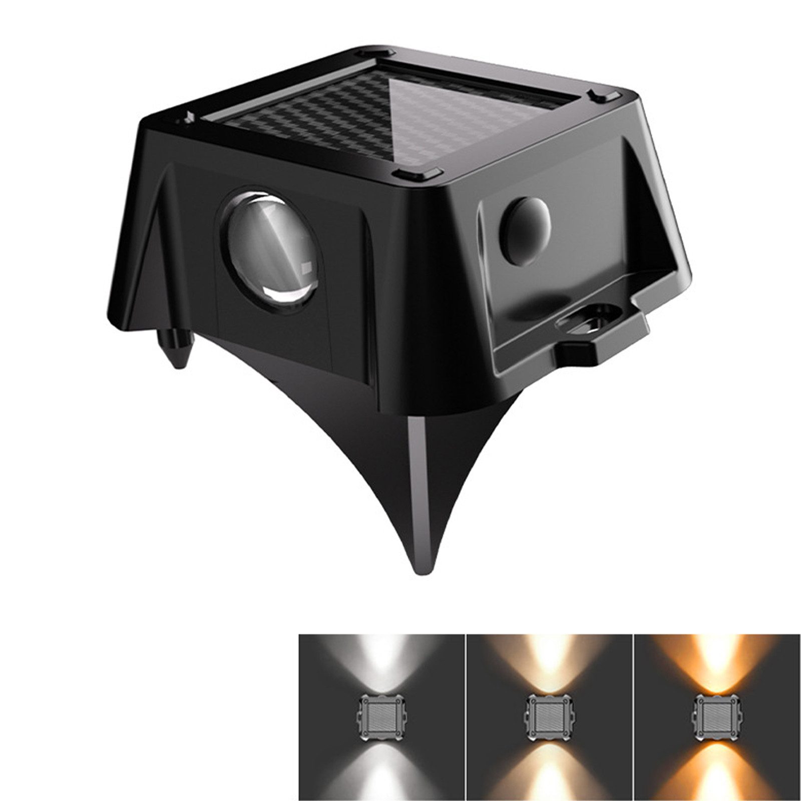 Fyrove LED Solarleuchte Solar lampen für außen, LED solarleuchten garten für Balkon, LED fest integriert, Solar Bodenleuchten Außen Treppenbeleuchtung LED Solar Deck Light