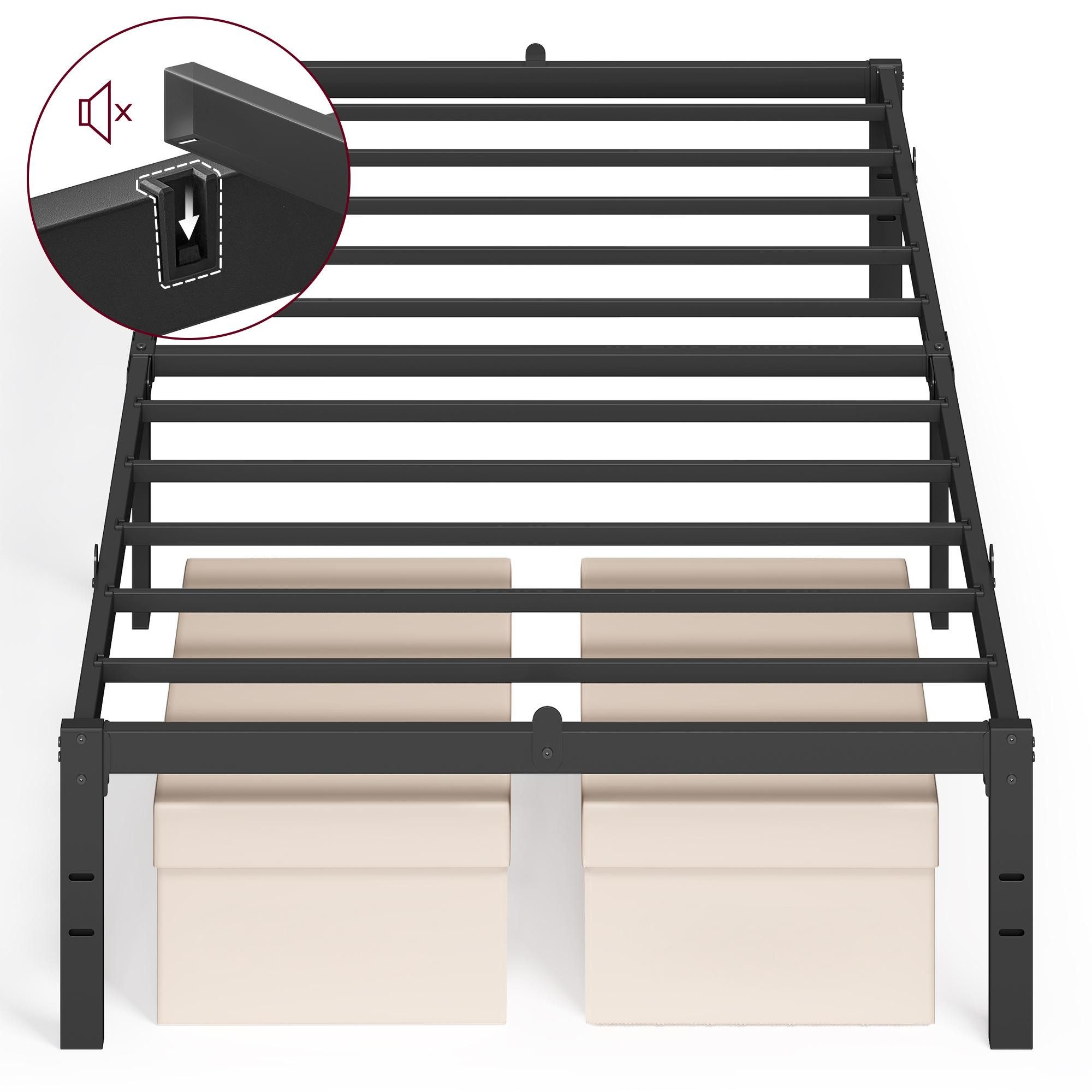 VASAGLE Bettgestell (90 x 200 cm, geräuscharm), Metallbett, Bettrahmen, hoc günstig online kaufen