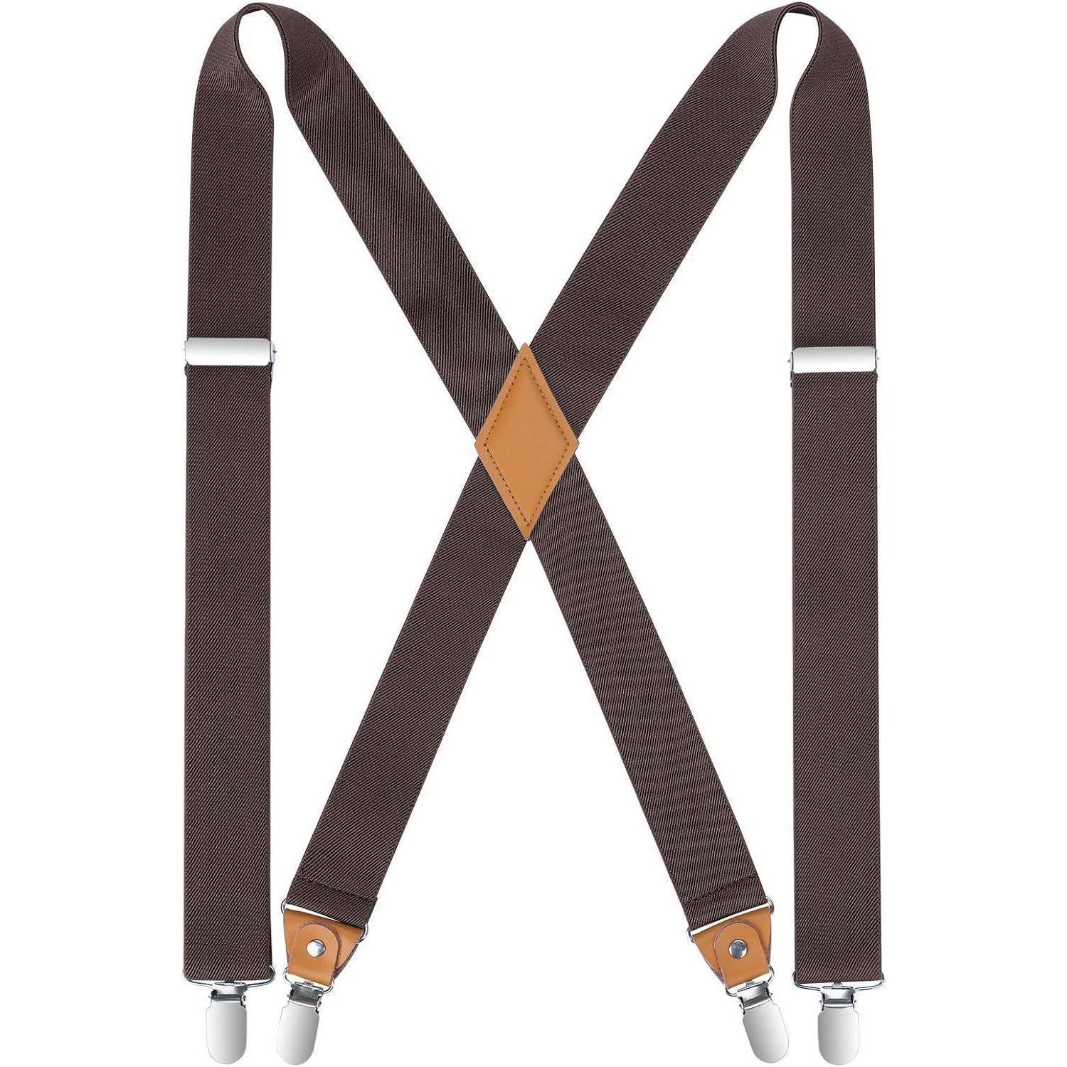 LuxusKollektion Hosenträger Hosenträger Herren Damen X Form 35 mm 4 Metallclips Braun (1-St)