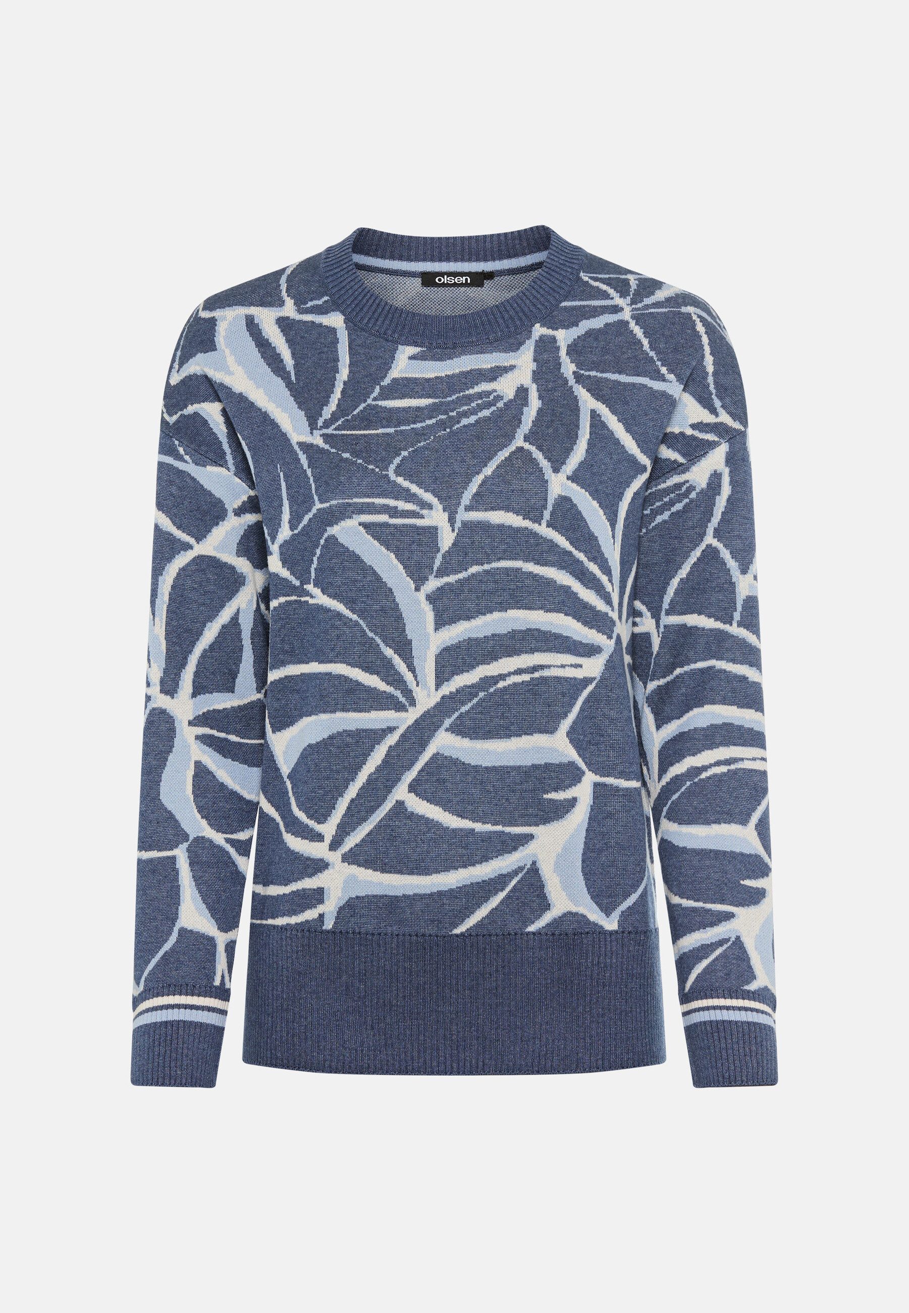 Olsen Strickpullover mit modernem Rundhalsausschnitt
