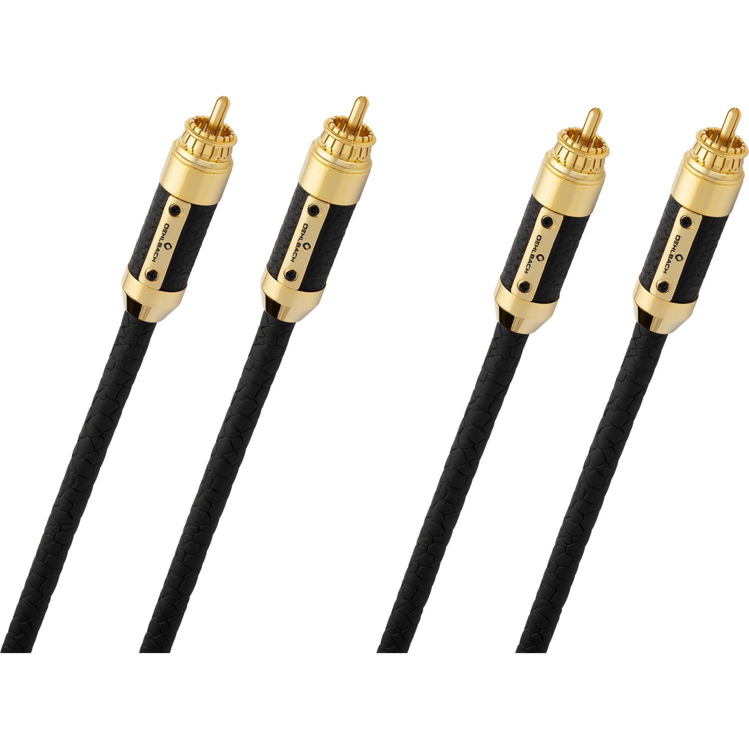 OEHLBACH Black Connection Master Brilliantes NF Audiokabel-Set 1 Paar Audio-Kabel, 2 x Cinch, 2 x Cinch (125 cm), Brilliante Farbwiedergabe, Effektive Schirmung