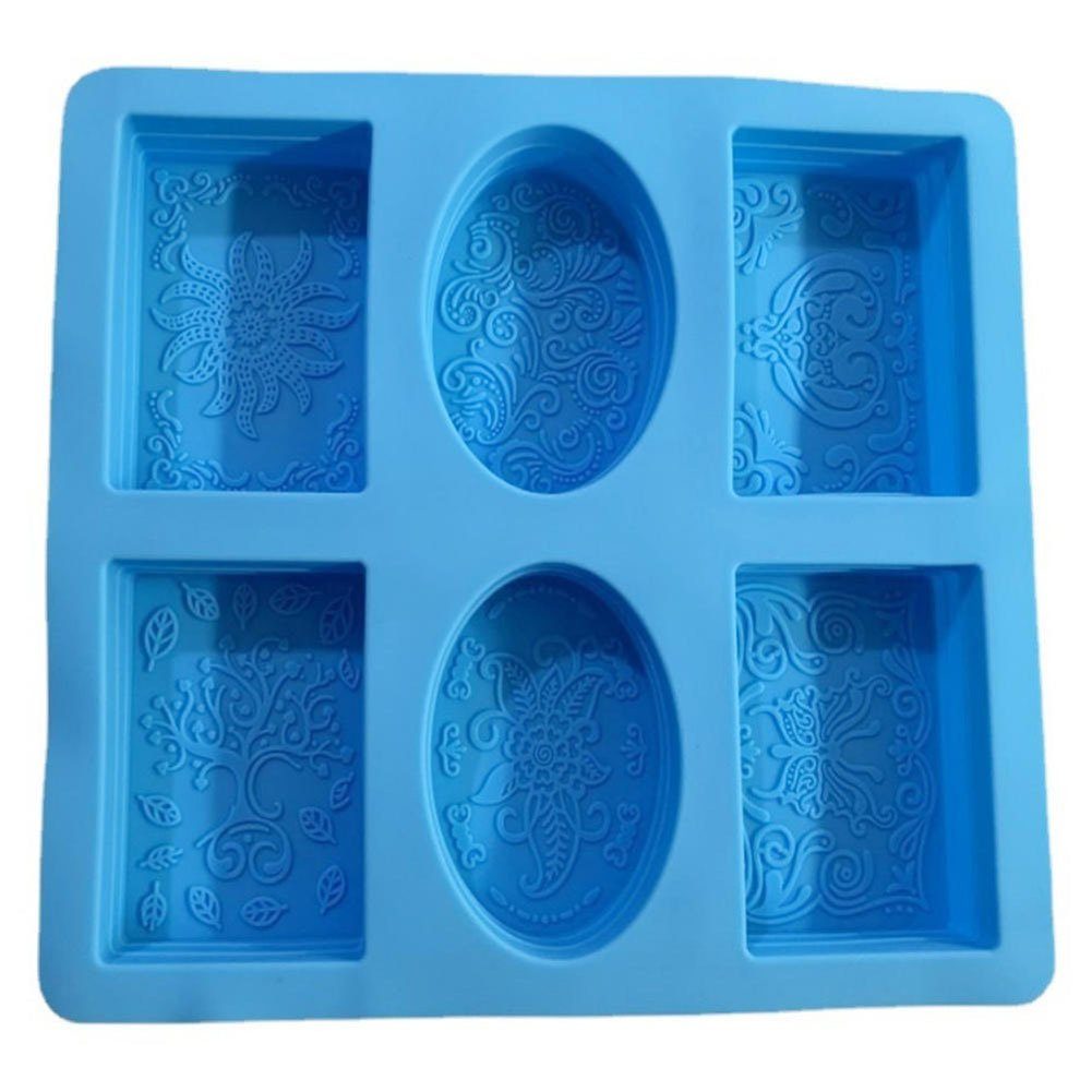 Blusmart Silikonform 6-Rillen-Kuchen-DIY-Form, Unregelmäßige Form,Silikonform, Silikonform blue