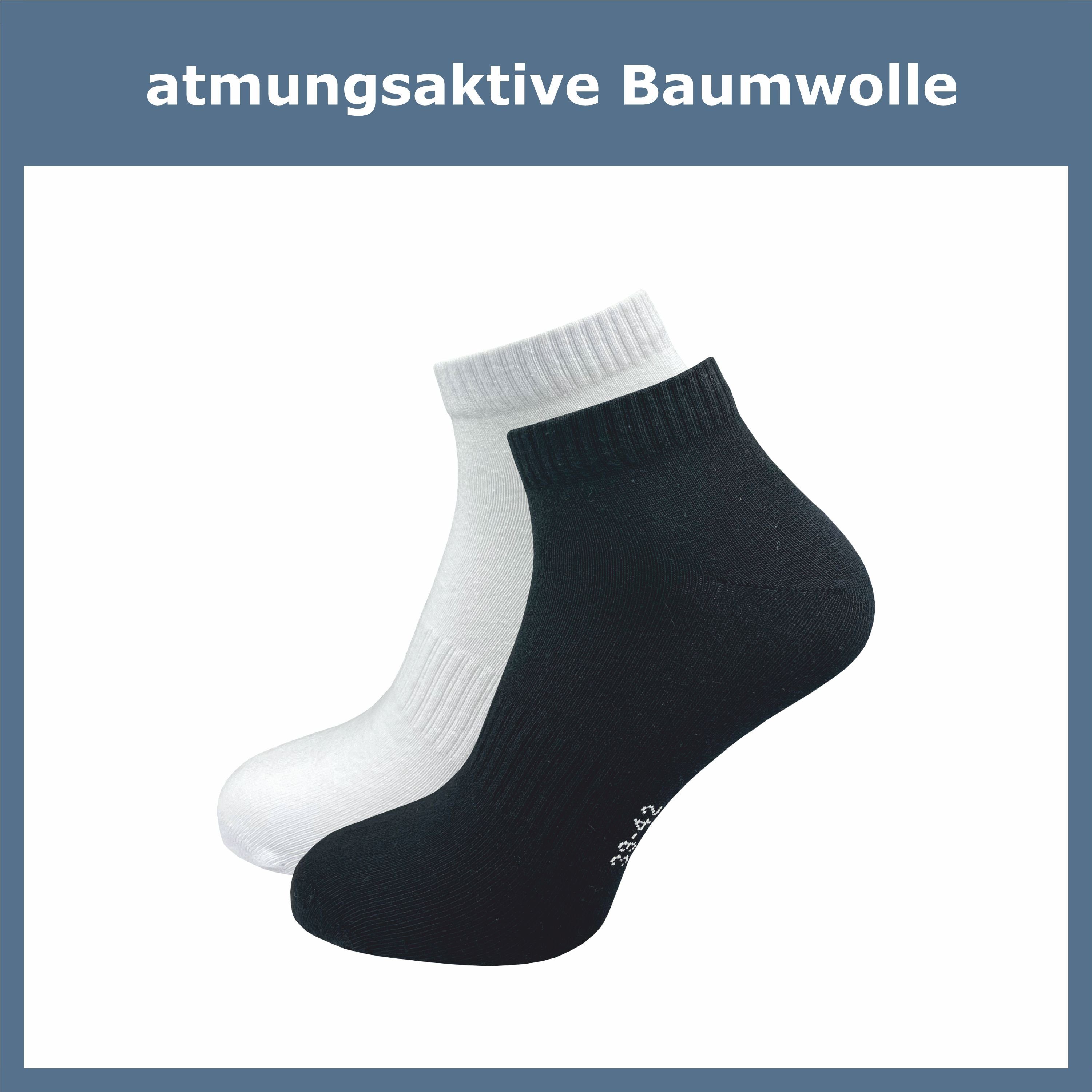 GAWILO Kurzsocken für Damen Rippbund - Herren länger Sneaker - Etwas Socken (6 Paar) Quartersocken Kein in - und als dank weiß schwarz und schwarz Rutschen grau weiß