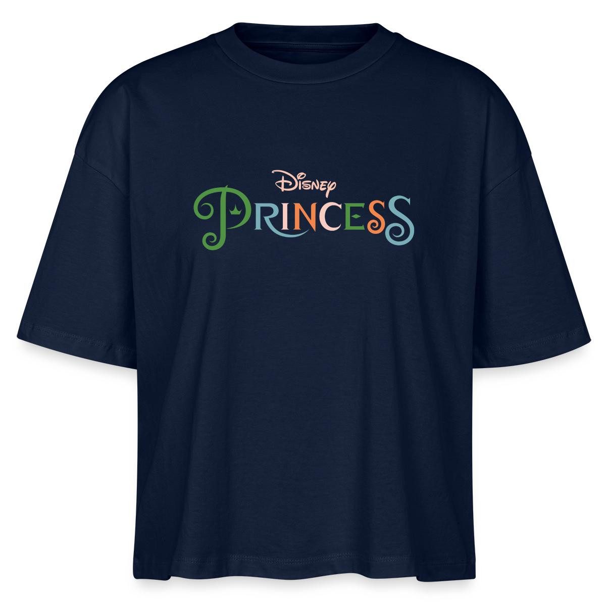 T-Shirt Disney Prinzessinnen Schriftzug Boxy Shirt Damen