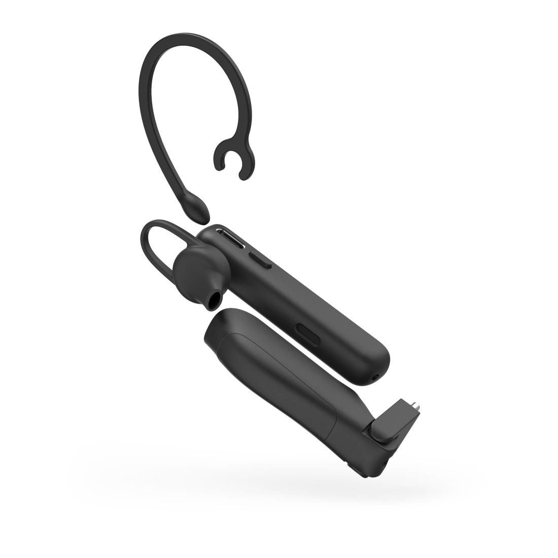 Hama Mono-Bluetooth®-Headset mit Ladestation, kabellos, Multipoint Headset (Echo Noise Cancellation, Sprachsteuerung, Stummschaltung, Google Assistant, Siri, filtert und unterdrückt Umgebungsgeräusche, incl. Ladestation)