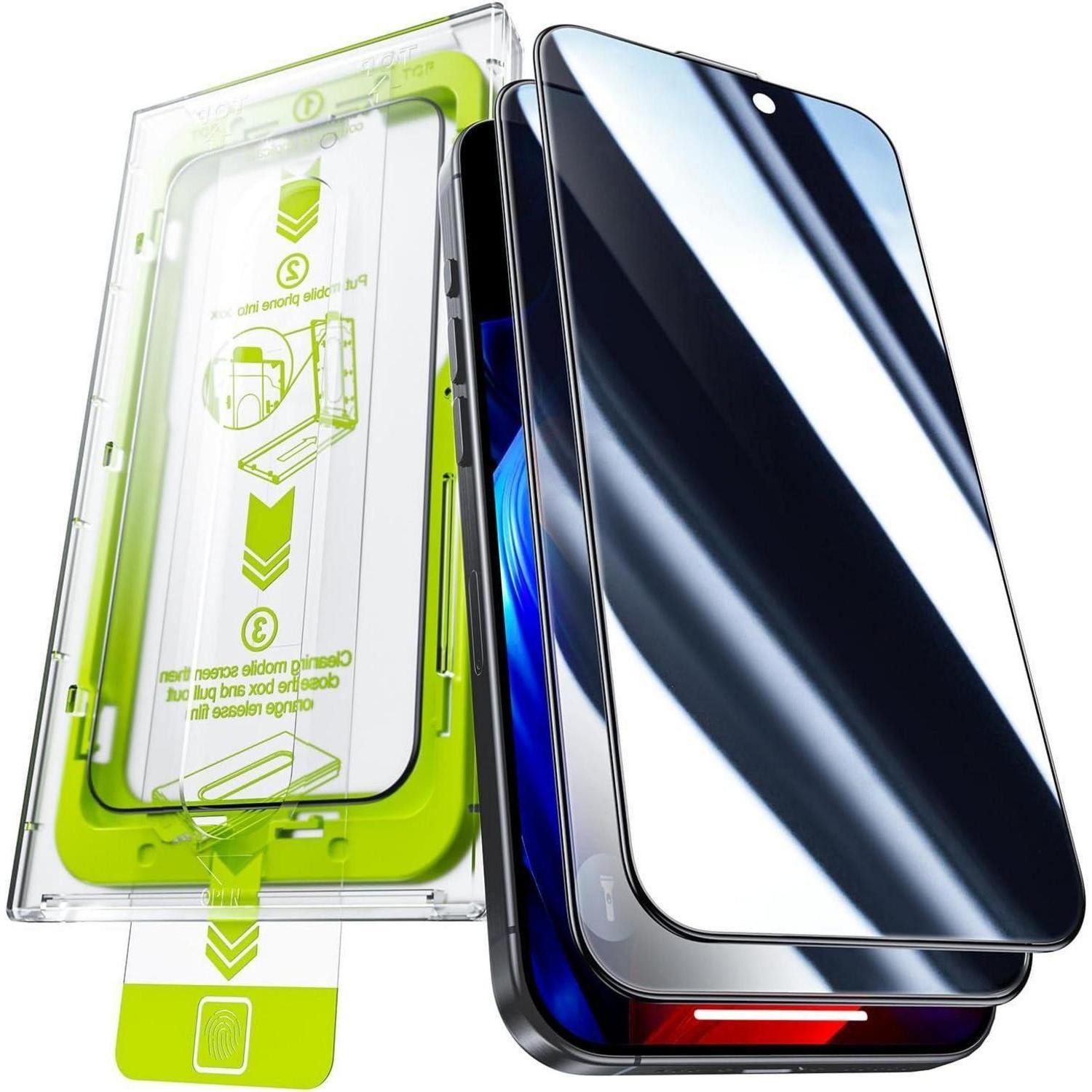 Displayschutzglas iPhone 16 Pro Panzerglas Sichtschutz 2er Set Privacy