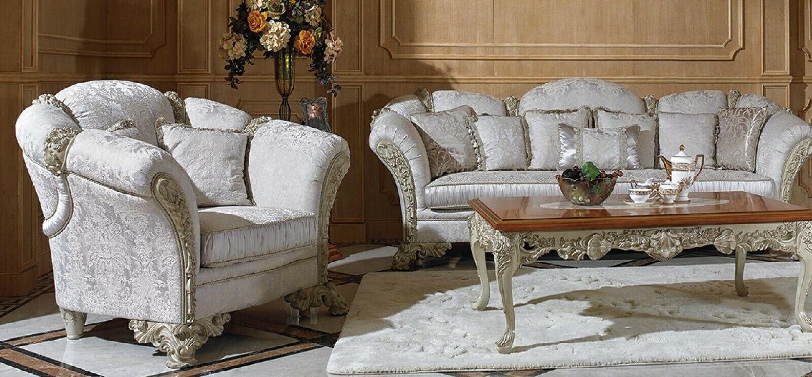 JVmoebel Sofa, 3+1 Sofagarnitur Couch Garnitur Garnituren Polster Sofa Königliche