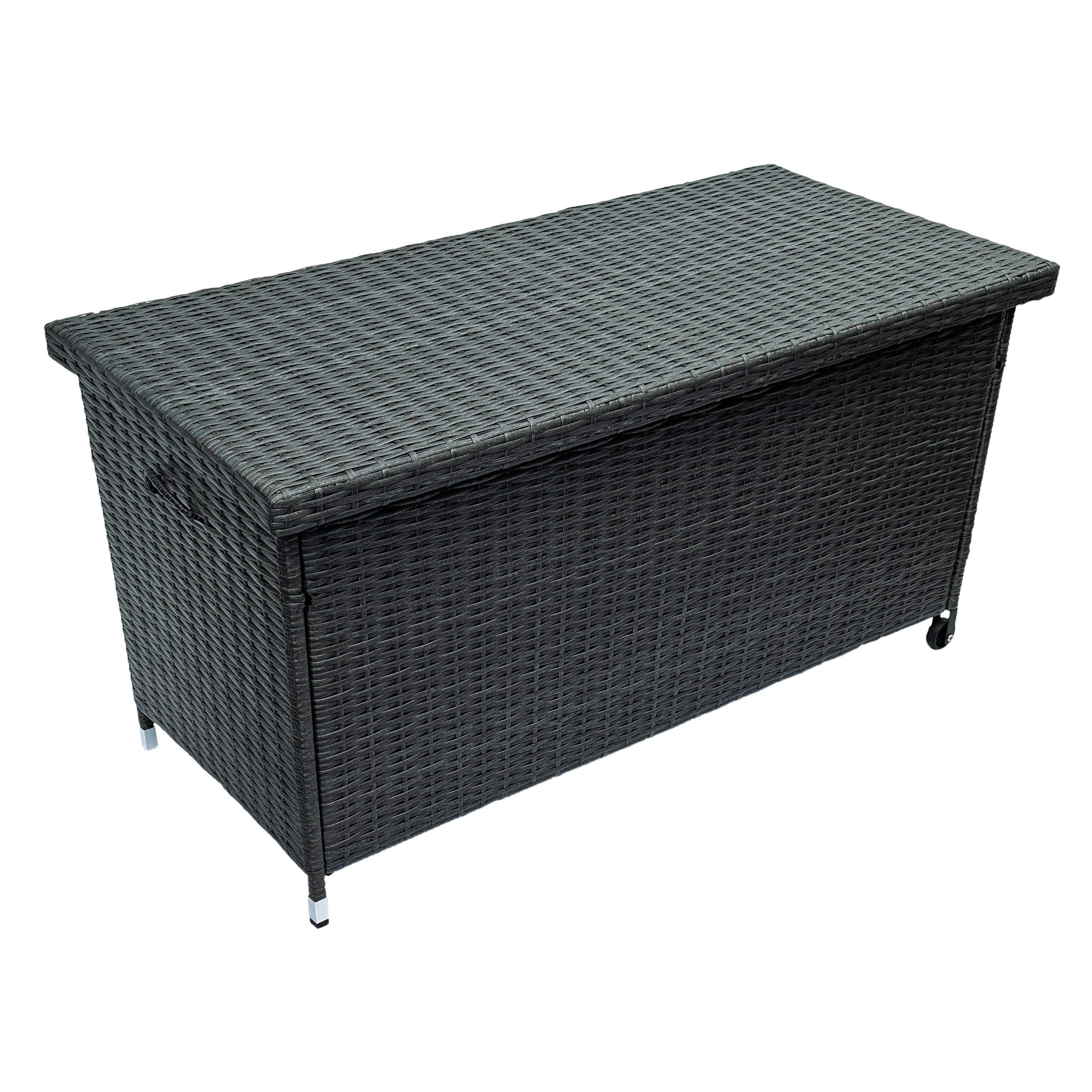 belavi Auflagenbox Polyrattan Auflagenbox ca. 121 x 60 x 56 cm, wasserdicht, Kissenbox Rattan-Optik, ca. 121x60x56 cm, 270 Liter, Innenplane