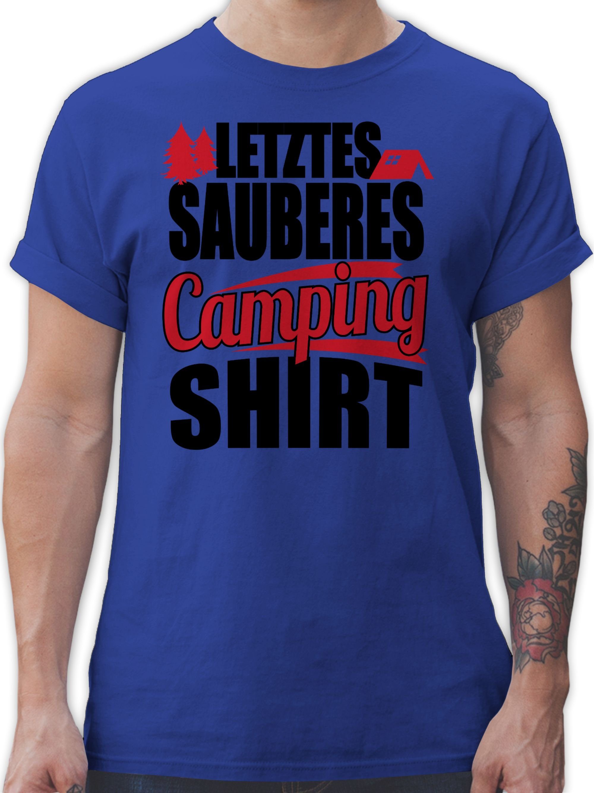 Shirtracer T-Shirt Letztes sauberes Camping Shirt schwarz Hobby Outfit 3 Royalblau