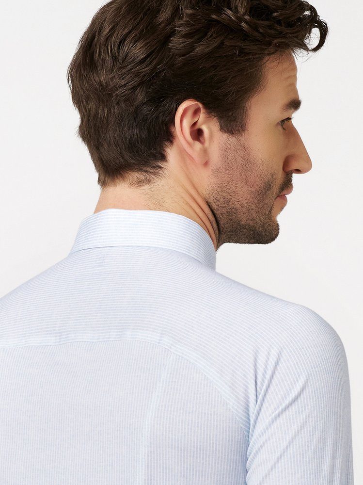 DESOTO Kurzarmhemd Casual Kent 1/2 Kentkragen, Jerseyhemd, slim fit, fein gestreift