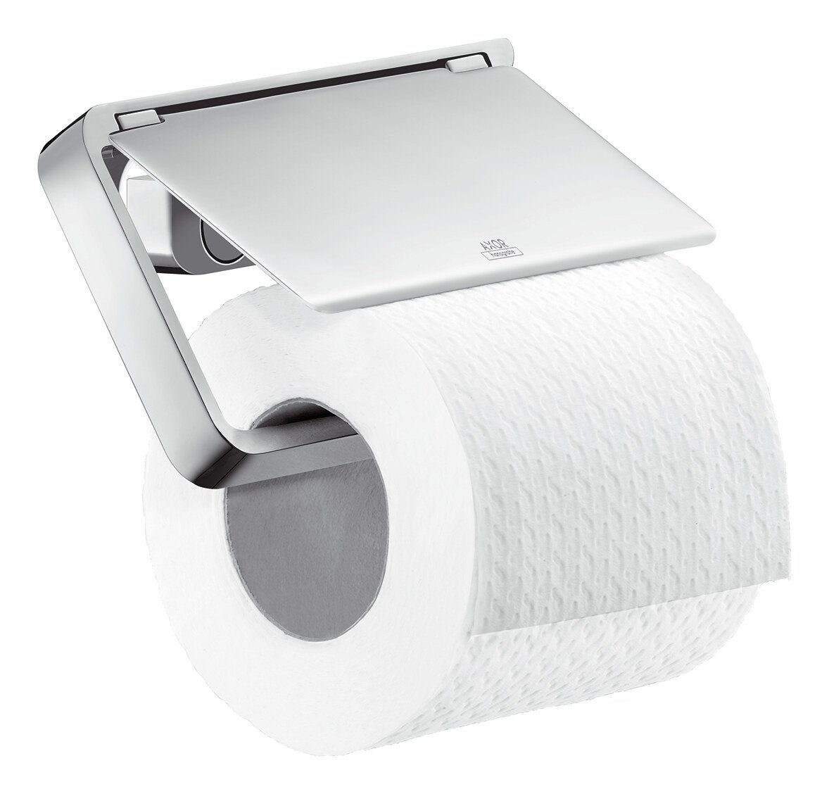 hansgrohe Toilettenpapierhalter Axor Universal Softsquare, Universal abgerundet Toilettenpapierhalter mit Deckel