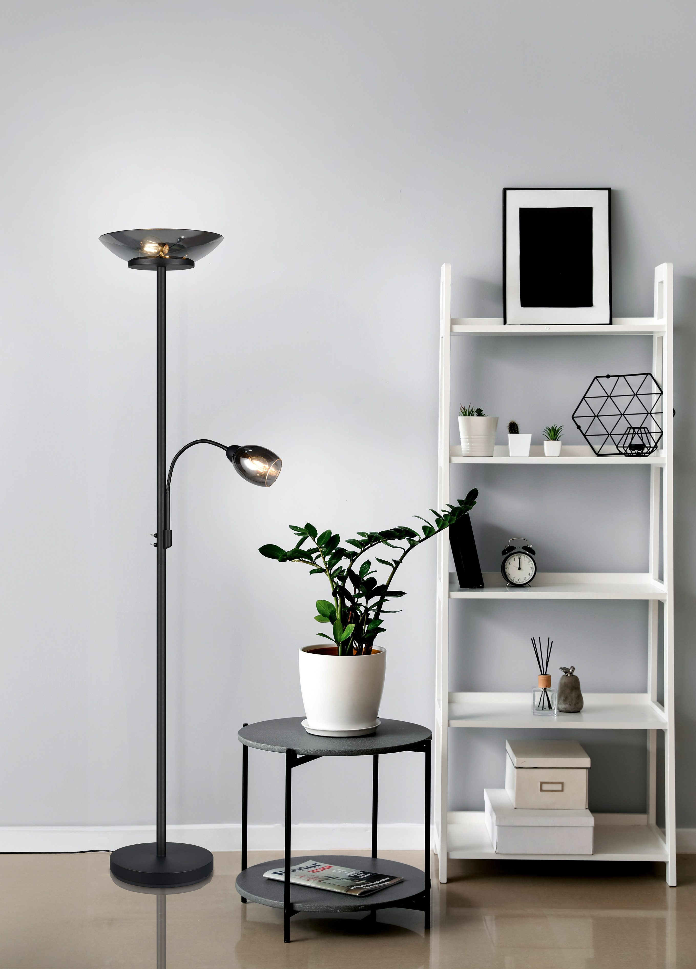 Reality Leuchten Stehlampe Gerry Stehleuchte Wohnzimmer mit Lesearm getrenn günstig online kaufen