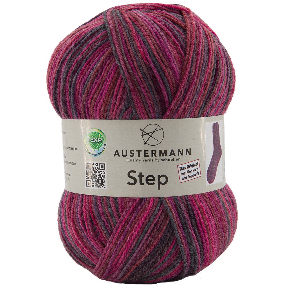 Austermann Garn Step 4-fach Color Häkelwolle, 420,00 m, mit dem Zusatz von Aloe Vera und Jojoba