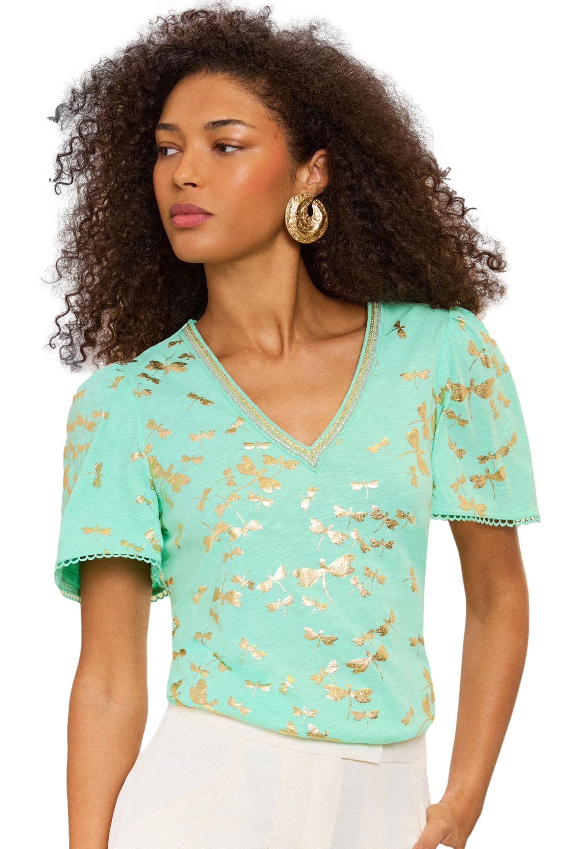 Love & Roses V-Shirt Love & Roses T-Shirt mit V-Ausschnitt, Regular (1-tlg)