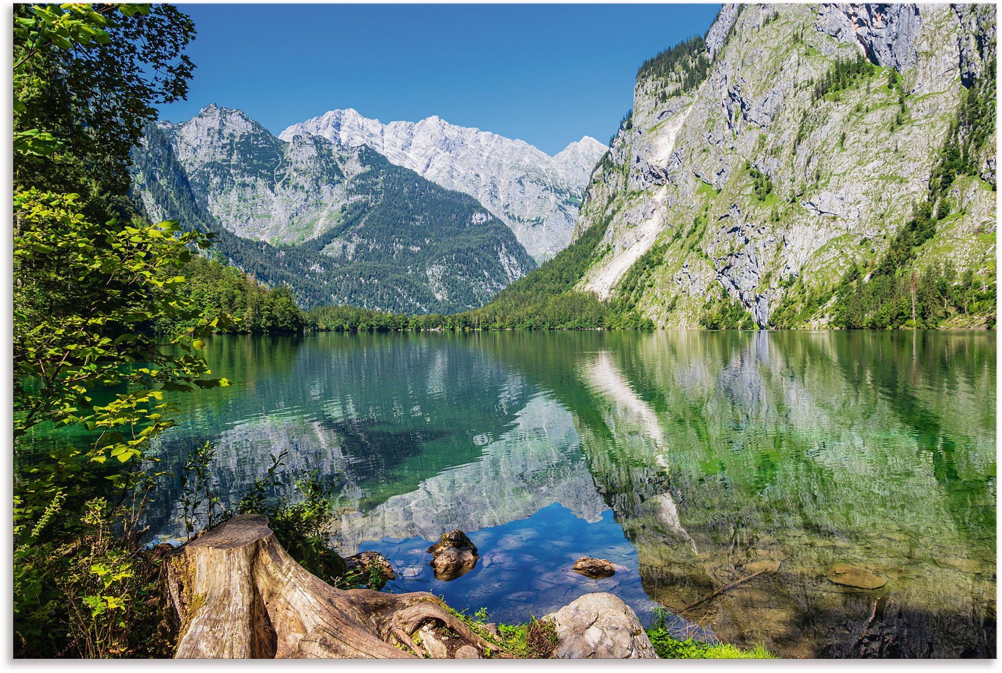 Berge in grün Wandaufkleber versch. Land Obersee Wandbild als in Artland Berchtesgadener Alubild, Leinwandbild, Bayern, Poster Größen Alpenbilder oder St), & (1