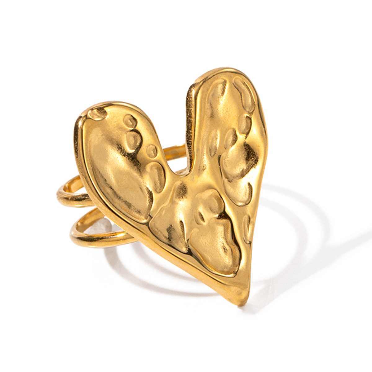 KARMA Fingerring Damenring Herz Edelstahl Gold günstig online kaufen