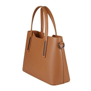 ITALYSHOP24 Schultertasche Made in Italy Damen Leder Handtasche, als CrossOver, Umhängetasche, Shopper tragbar