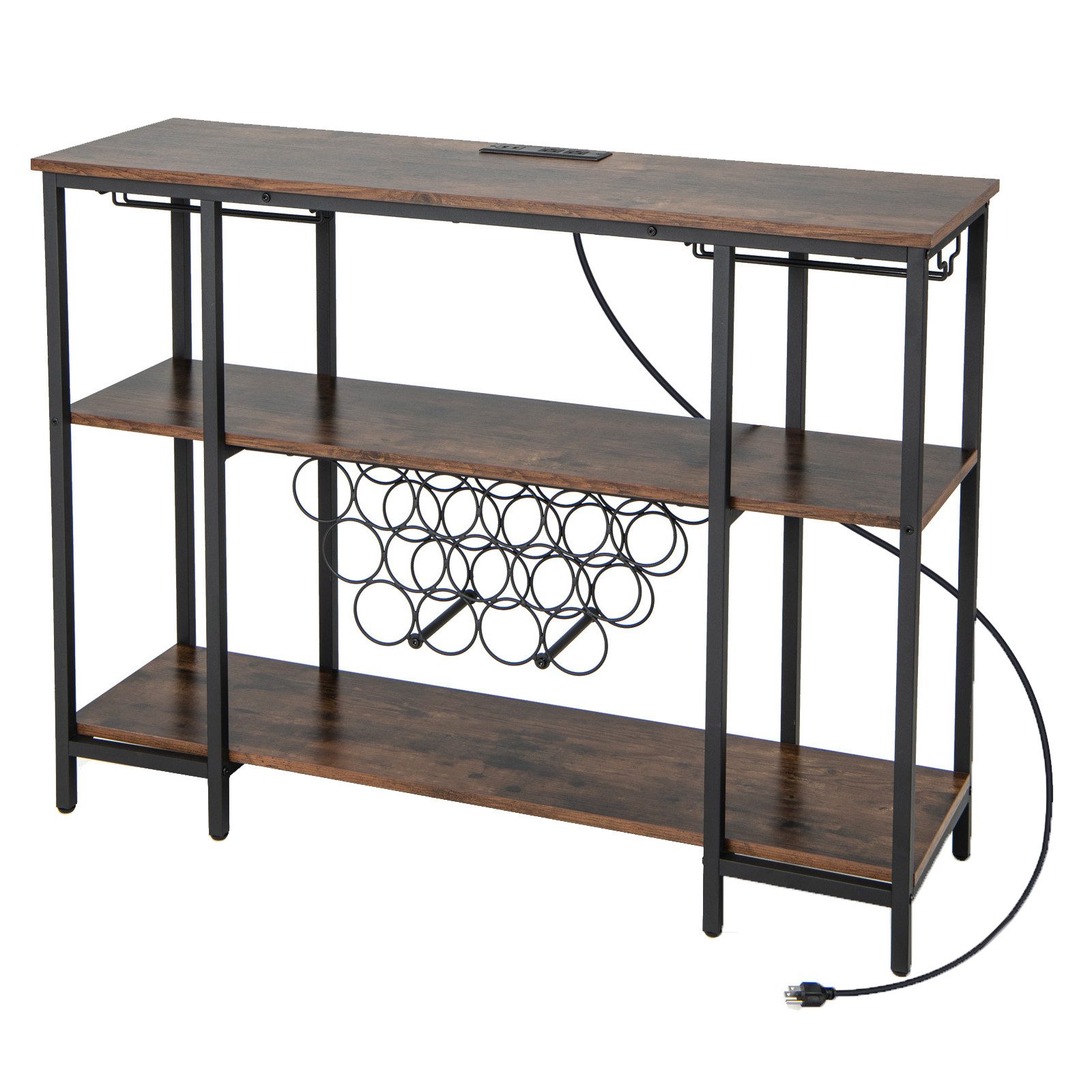 KOMFOTTEU Weinregal Flaschenregal, für 22 Flaschen, mit Steckdosen günstig online kaufen