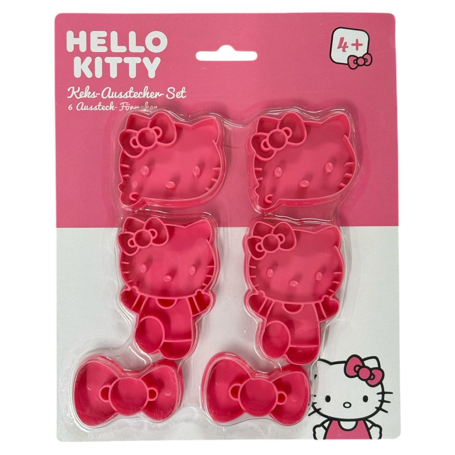 POS Ausstechform 6-teilig Backform Keks-Ausstech-Förmchen Motiv - HELLO KITTY, Kunststoff, (Packung, 6-St)