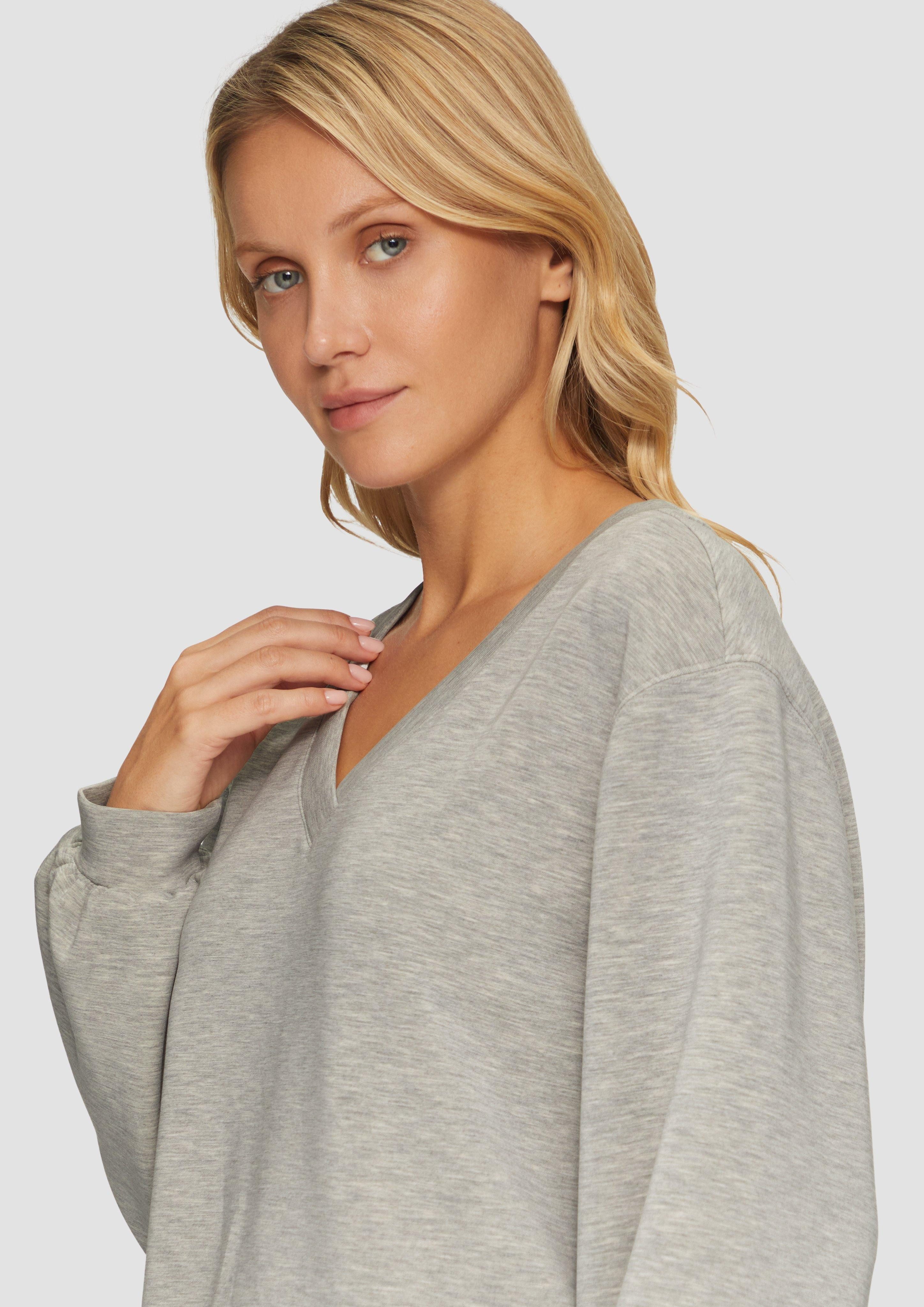 s.Oliver Sweatshirt Scuba-Sweatshirt mit V-Ausschnitt Blende günstig online kaufen