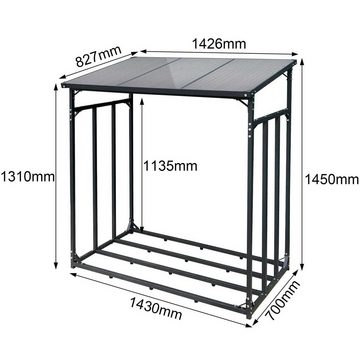 SCHMIDT security tools Kaminholzregal Brennholzregal 143x70x145cm Stahl Kaminholzregal