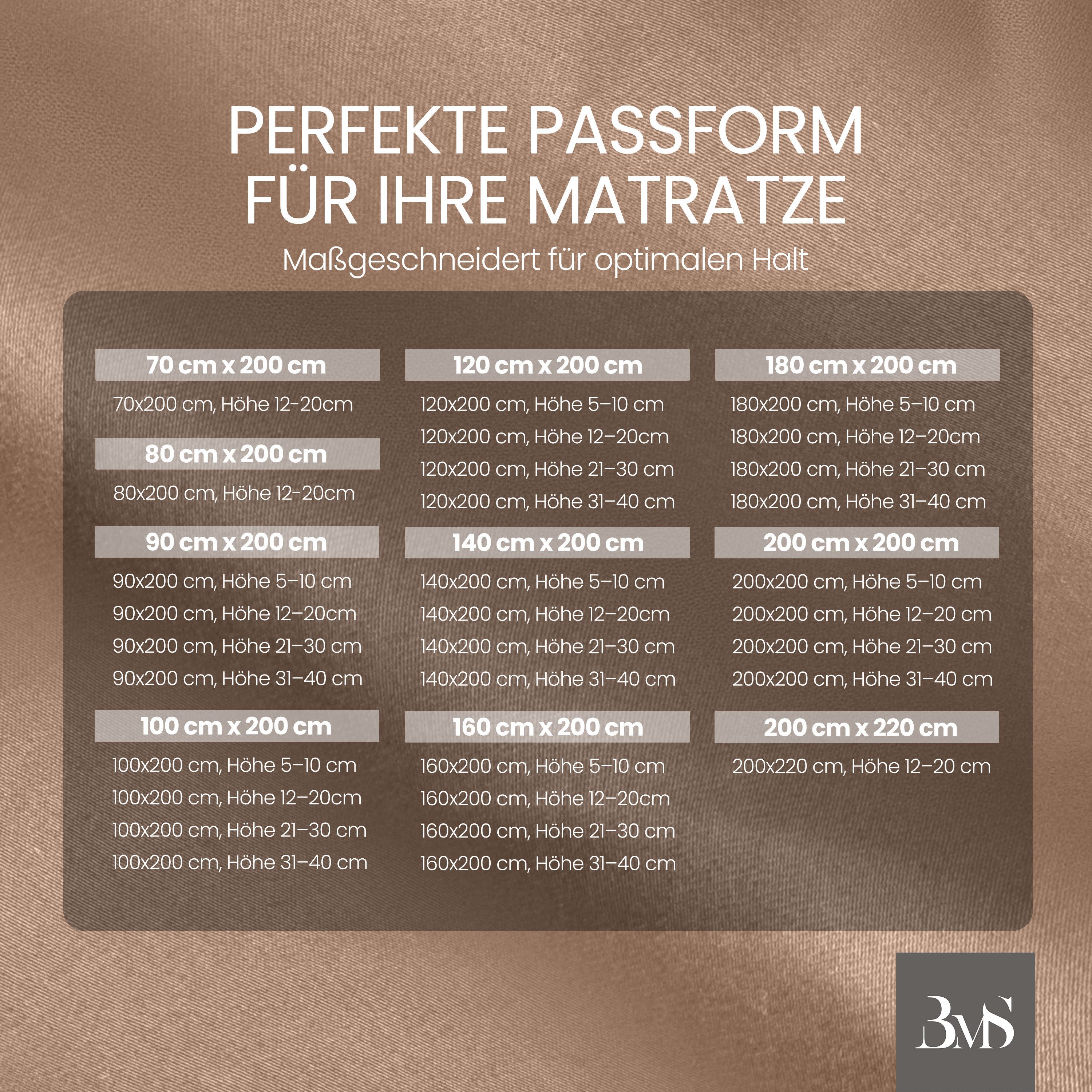 BETTWAESCHE-MIT-STIL Spannbettlaken Mako Satin Spannbettlaken, Matratzenhöhe 12-20 cm, Mako-Satin, Gummizug: rundum, (1 Stück) – Bild 5 von 5