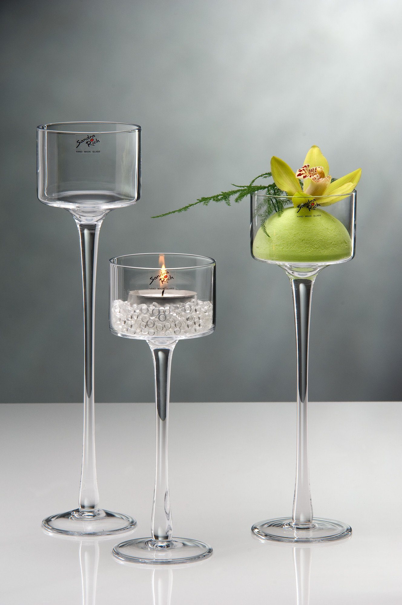 rund Rich Kerzenhalter Rich Sandra Light von Sandra klar Candle Glasschale