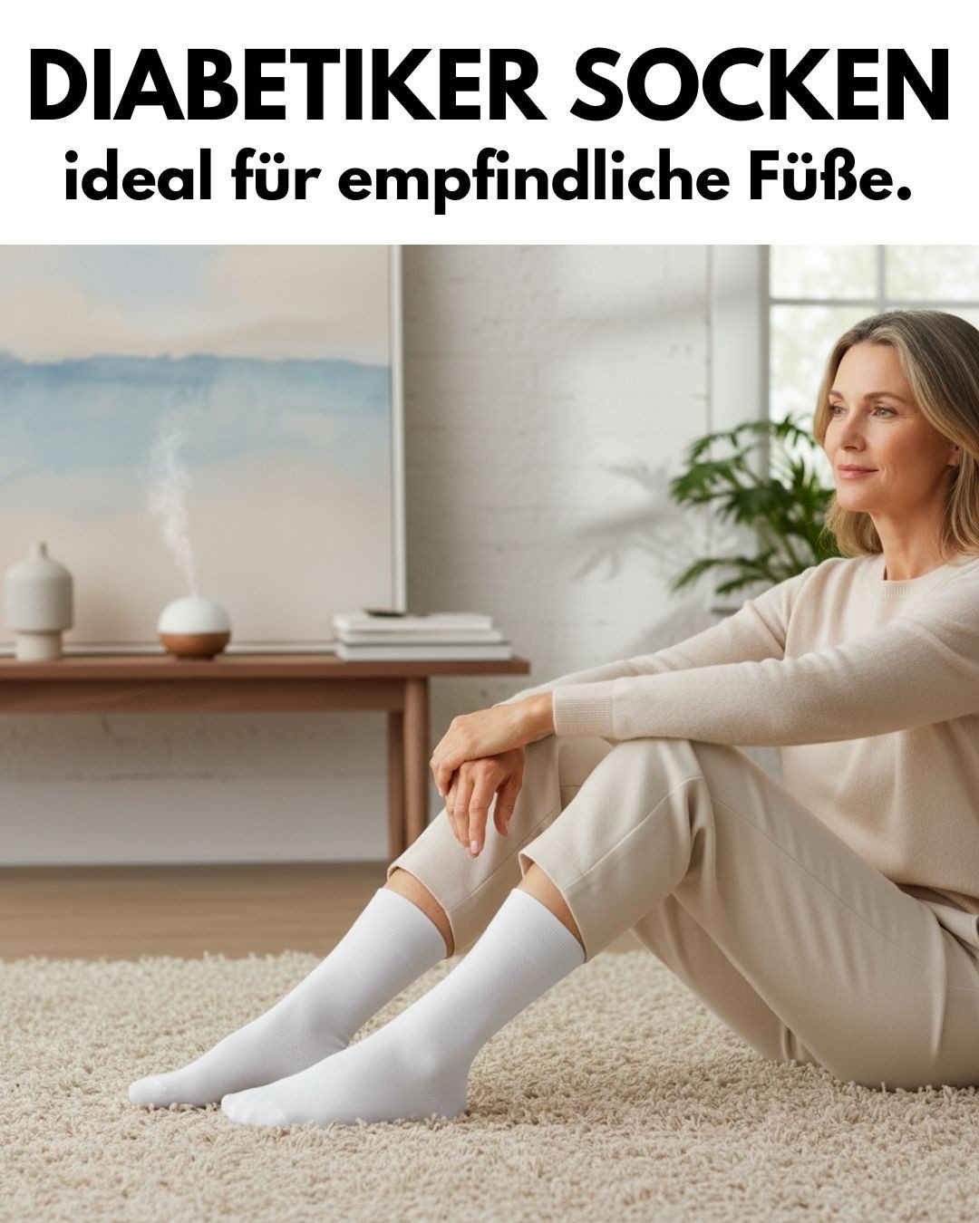 sockenkauf24 Diabetikersocken ohne Gummibund & ohne Naht aus Baumwolle (10-Paar) Diabetiker Socken mit Komfortbund ohne Gummi für Damen & Herren