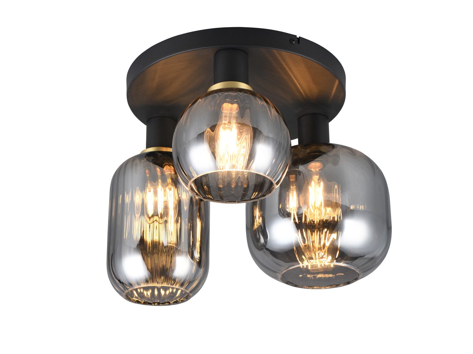 TRIO Leuchten LED Deckenleuchte, Dimmfunktion, LED wechselbar, warmweiß, Besondere Lampenschirm-e Glas Esstisch-lampe Treppenhaus, Ø39cm