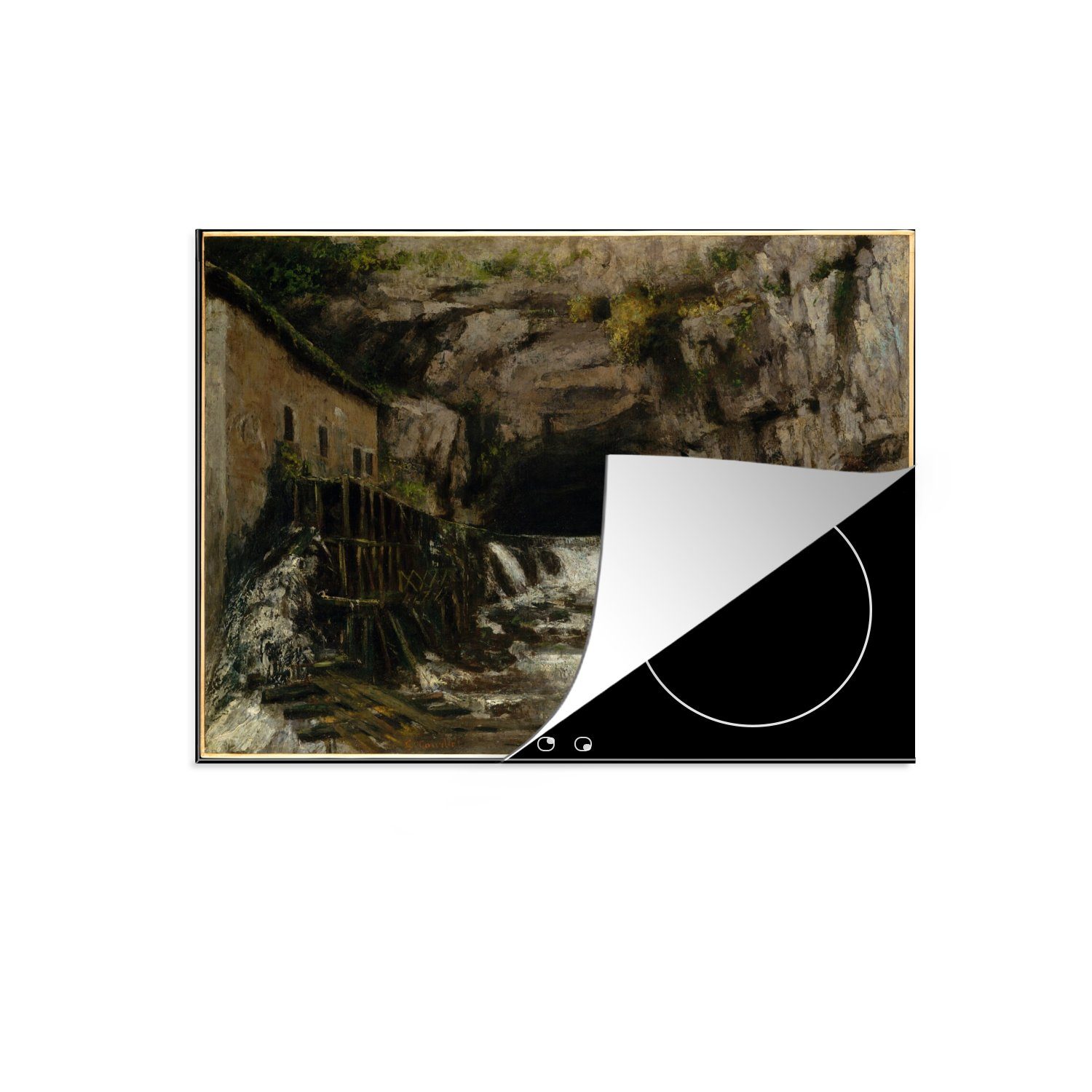 Loue (1 Schutz Induktionskochfeld Ceranfeldabdeckung MuchoWow Gemälde - für Gustave Quelle von die Courbet, cm, der Herdblende-/Abdeckplatte Vinyl, 71x52 tlg), küche,